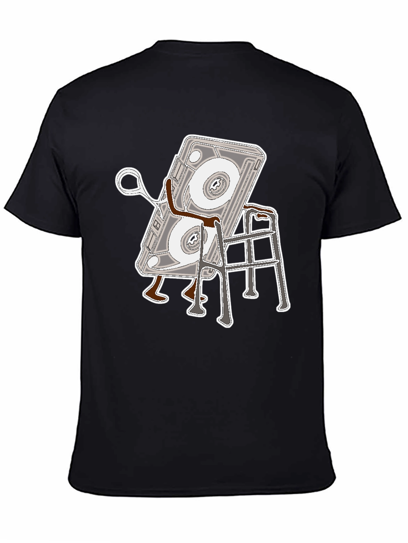 Cassette Tape Walker Black T-Shirt