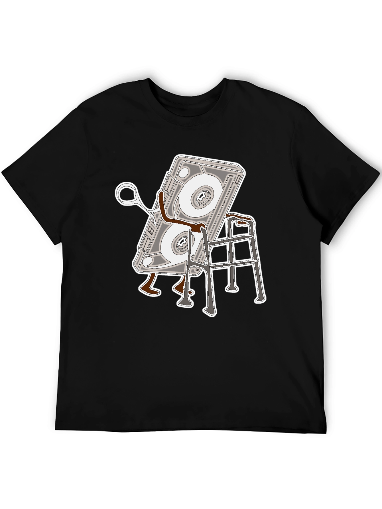 Cassette Tape Walker Black T-Shirt