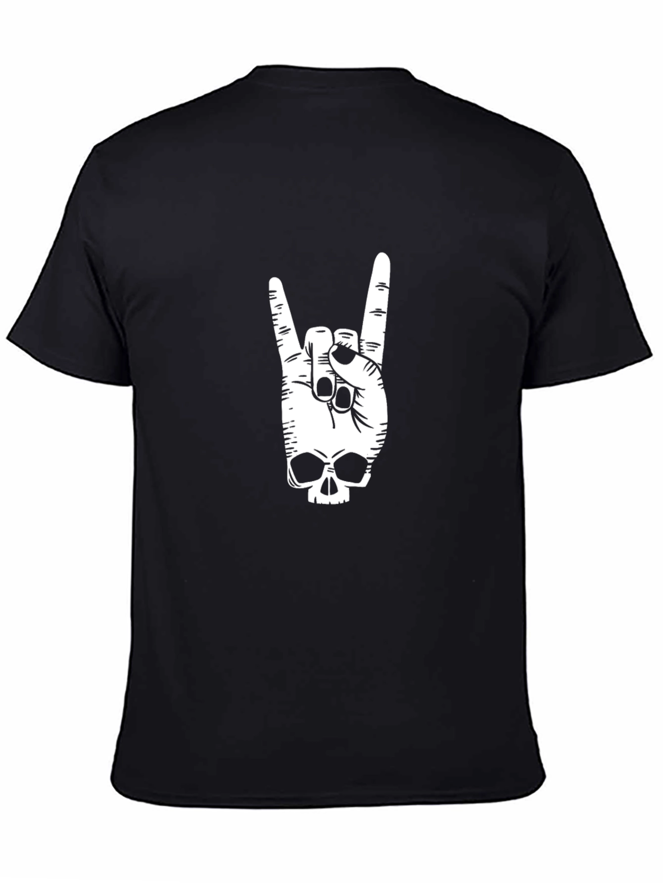 Rock On Skull Graphic T-Shirt - Black Cotton Tee