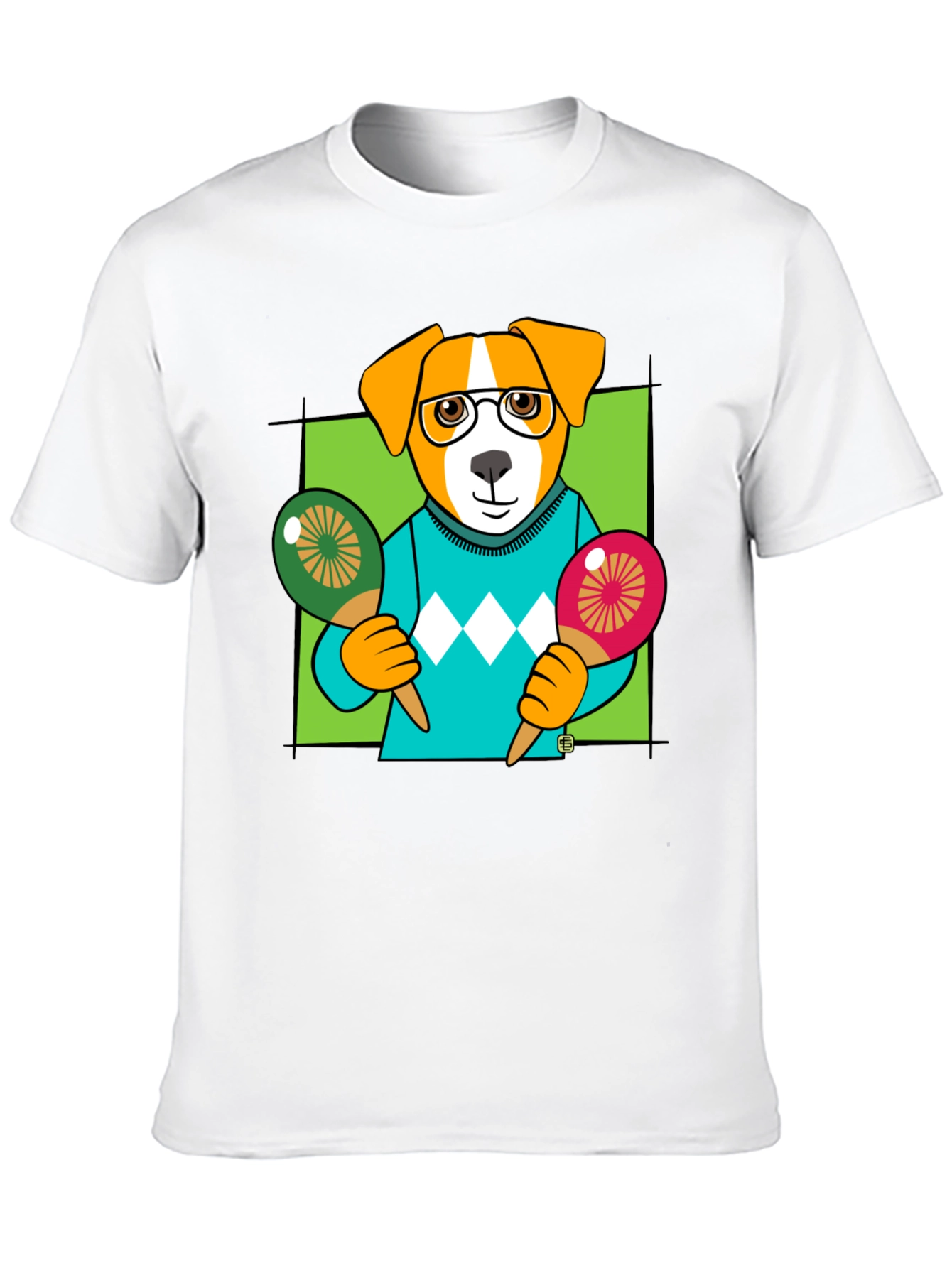 Dog Playing Maracas Graphic T-Shirt