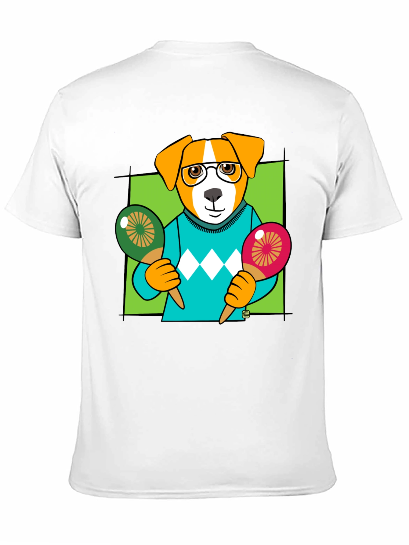 Dog Playing Maracas Graphic T-Shirt