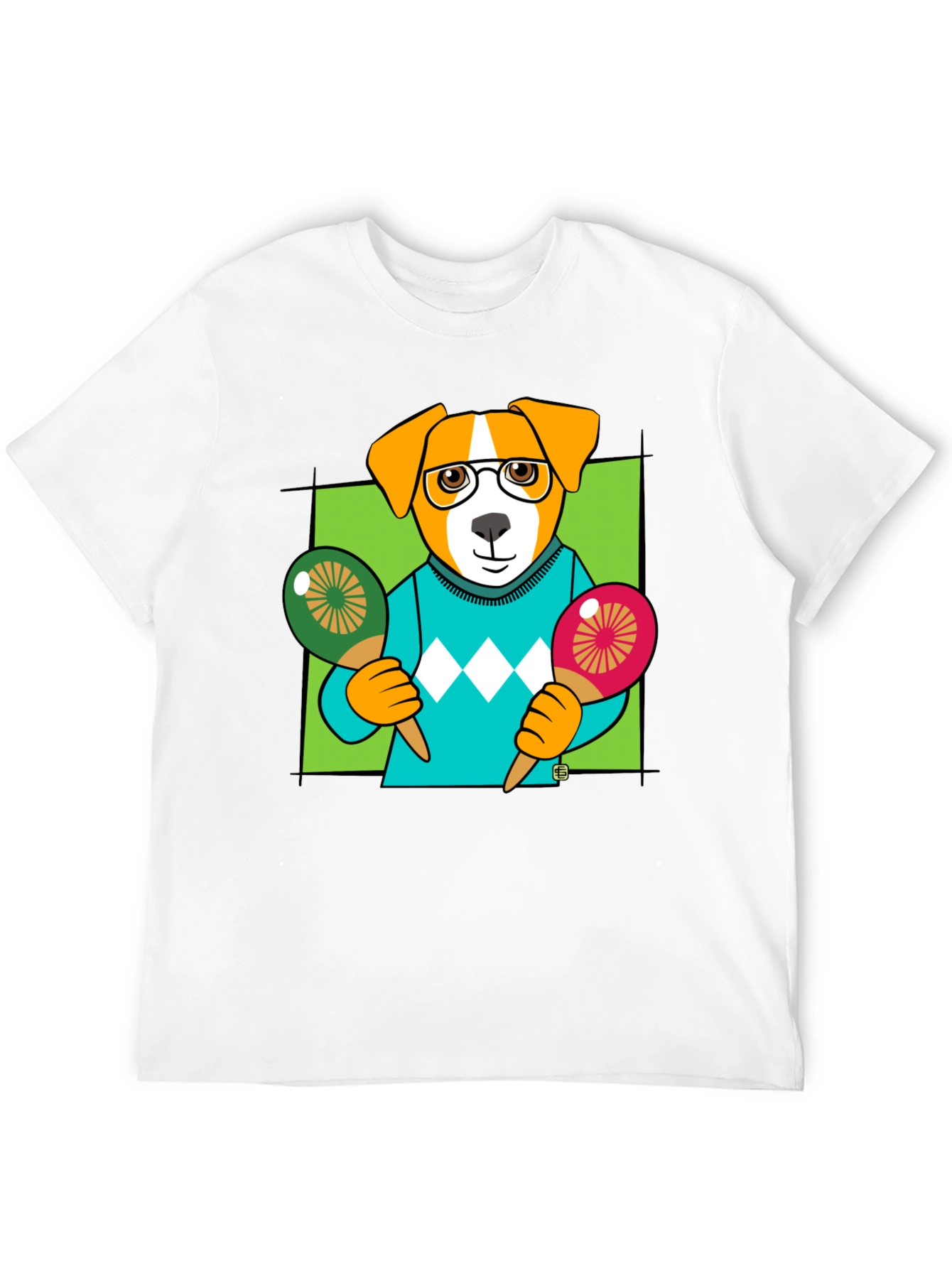 Dog Playing Maracas Graphic T-Shirt