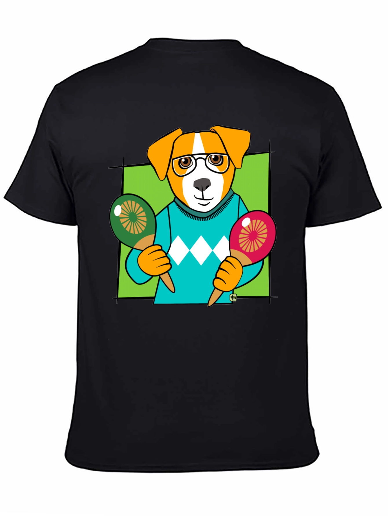Dog Playing Maracas Graphic T-Shirt