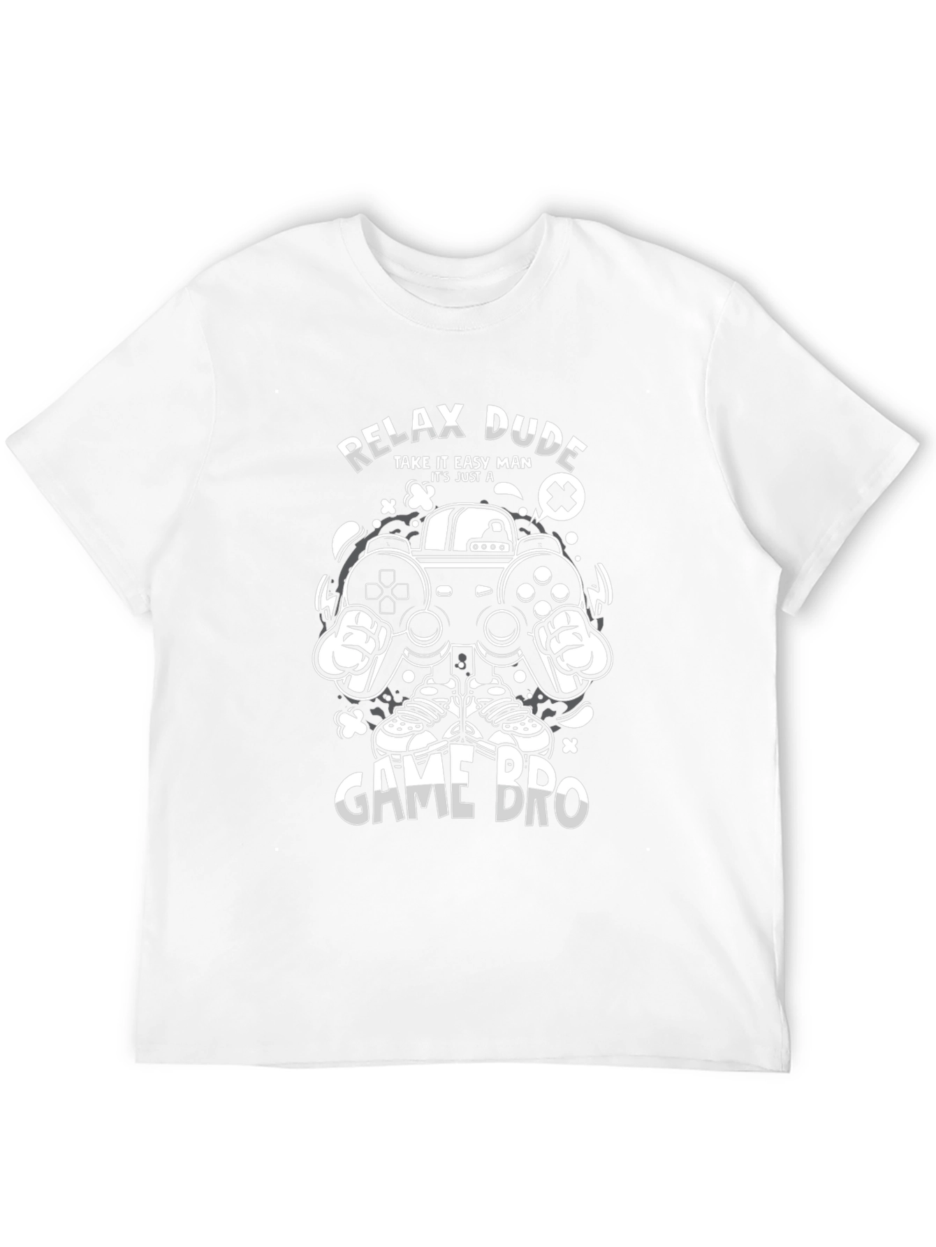 Relax Dude Game Bro Black Graphic T-Shirt