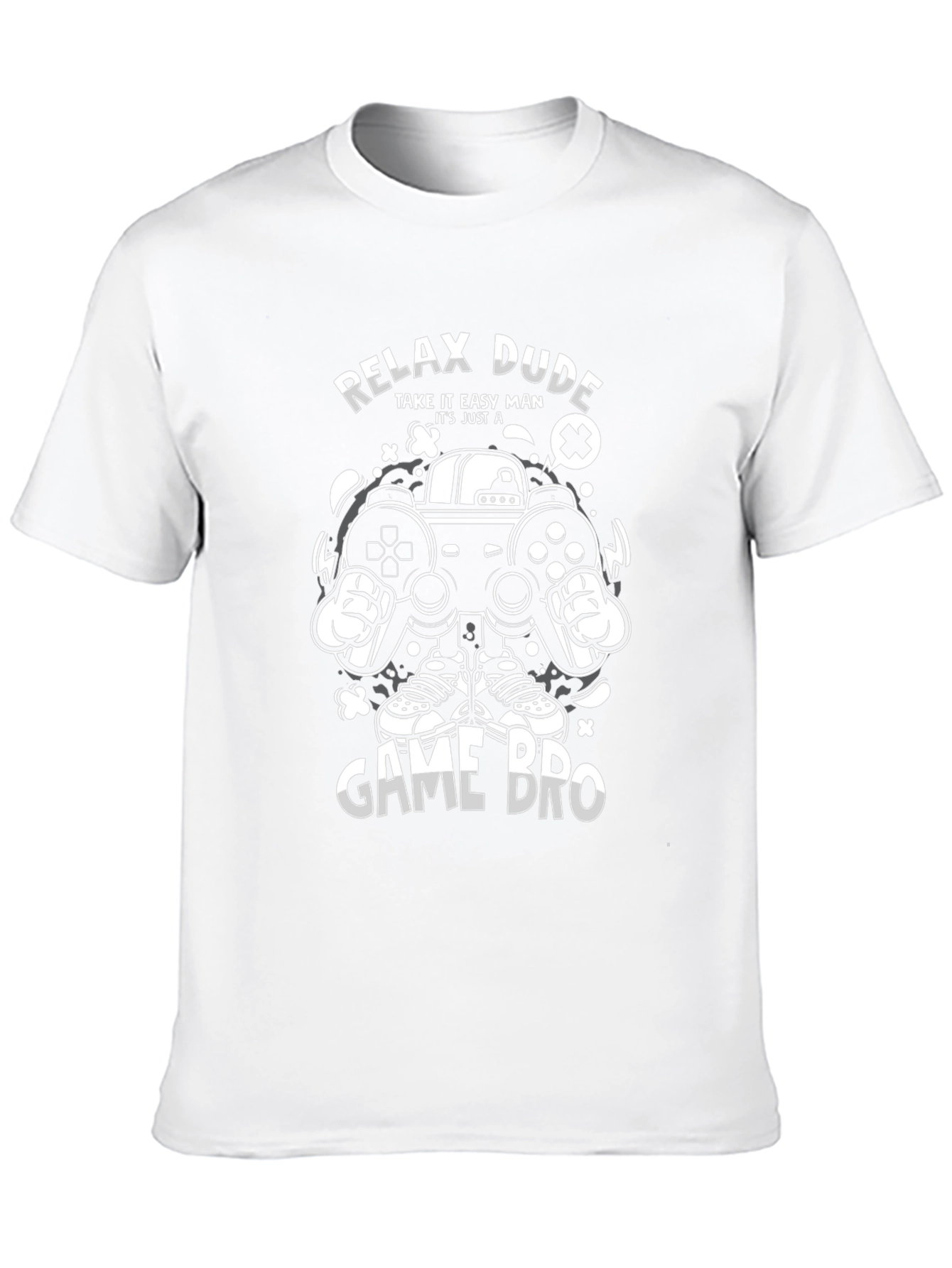 Relax Dude Game Bro Black Graphic T-Shirt