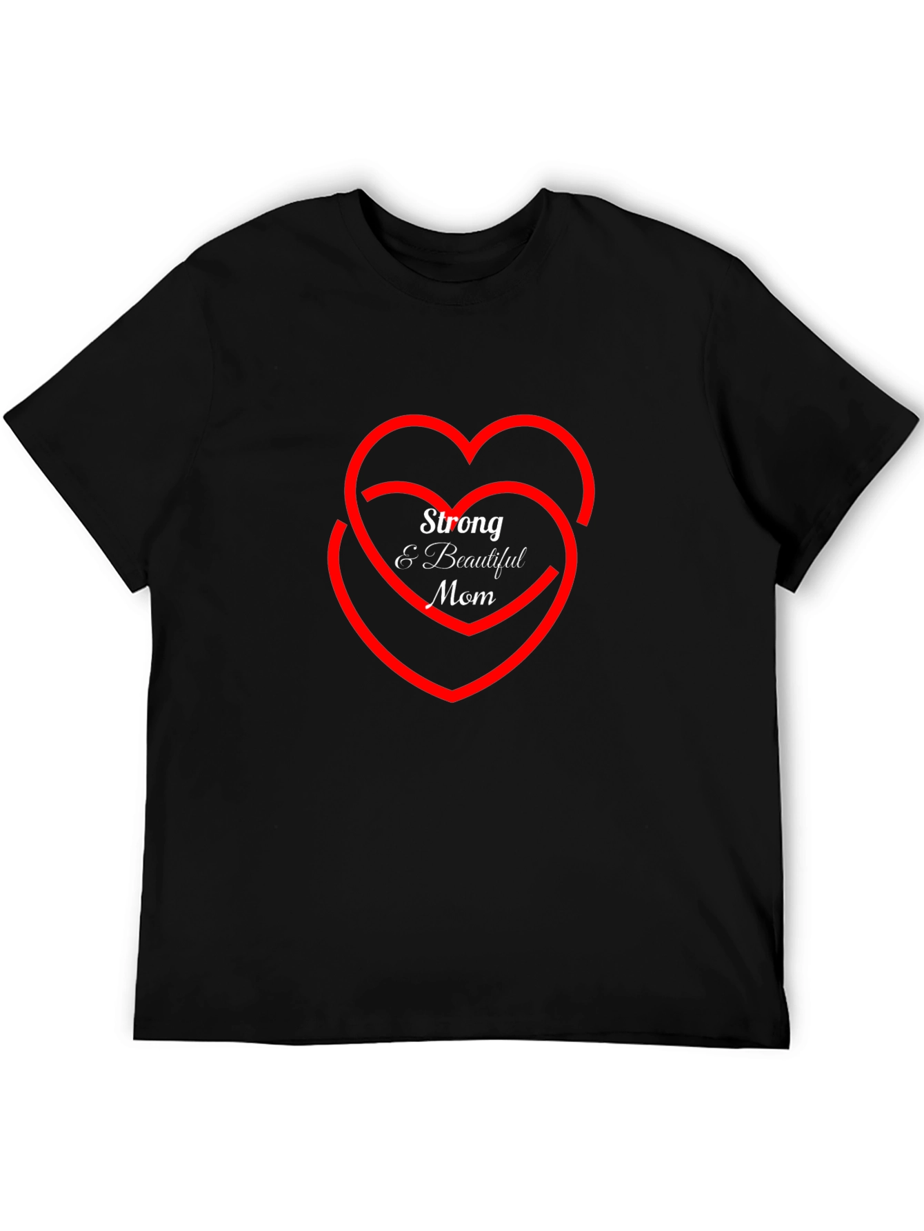 Strong & Beautiful Mom Graphic Tee - Black