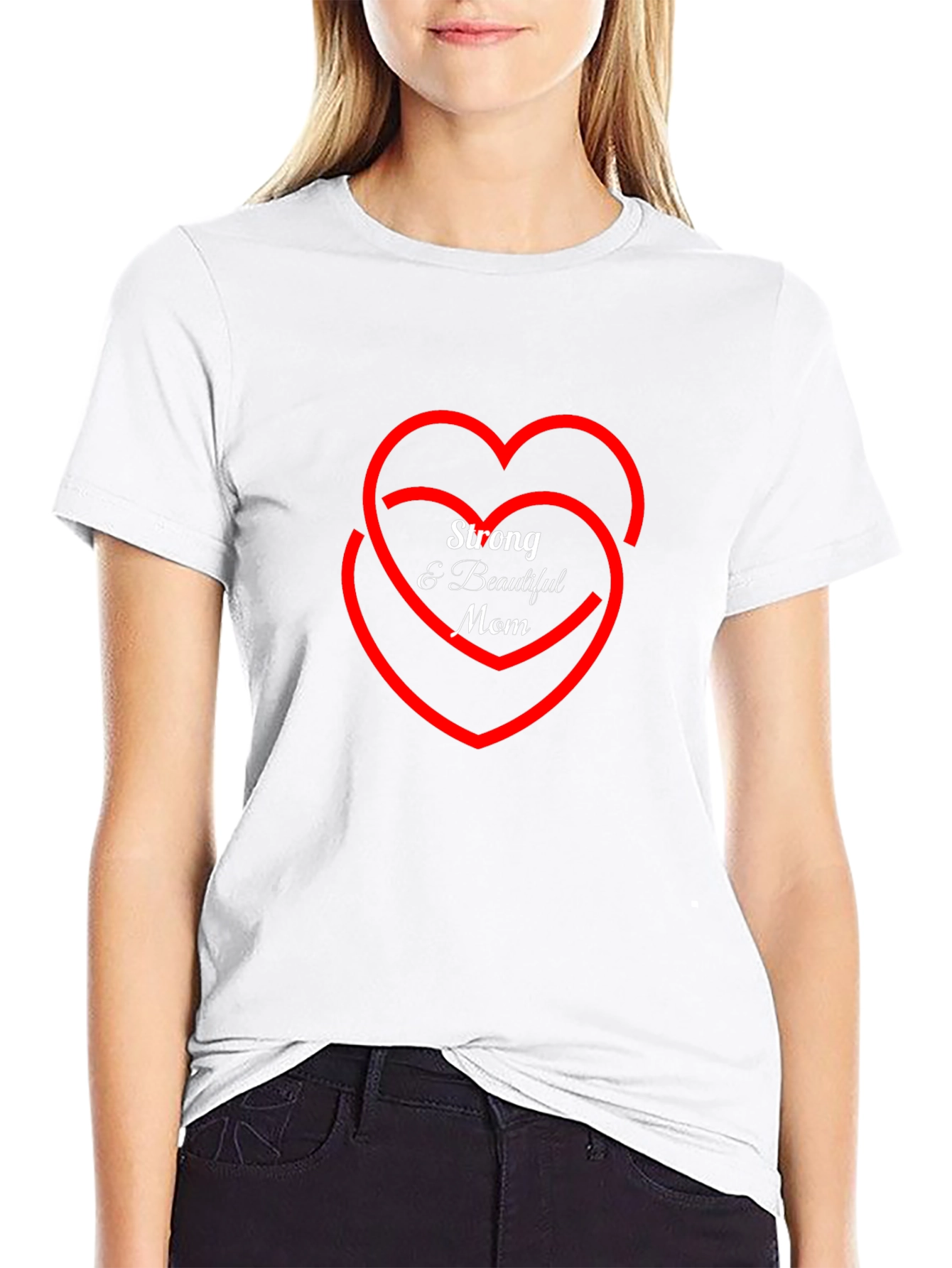 Strong & Beautiful Mom Graphic Tee - Black