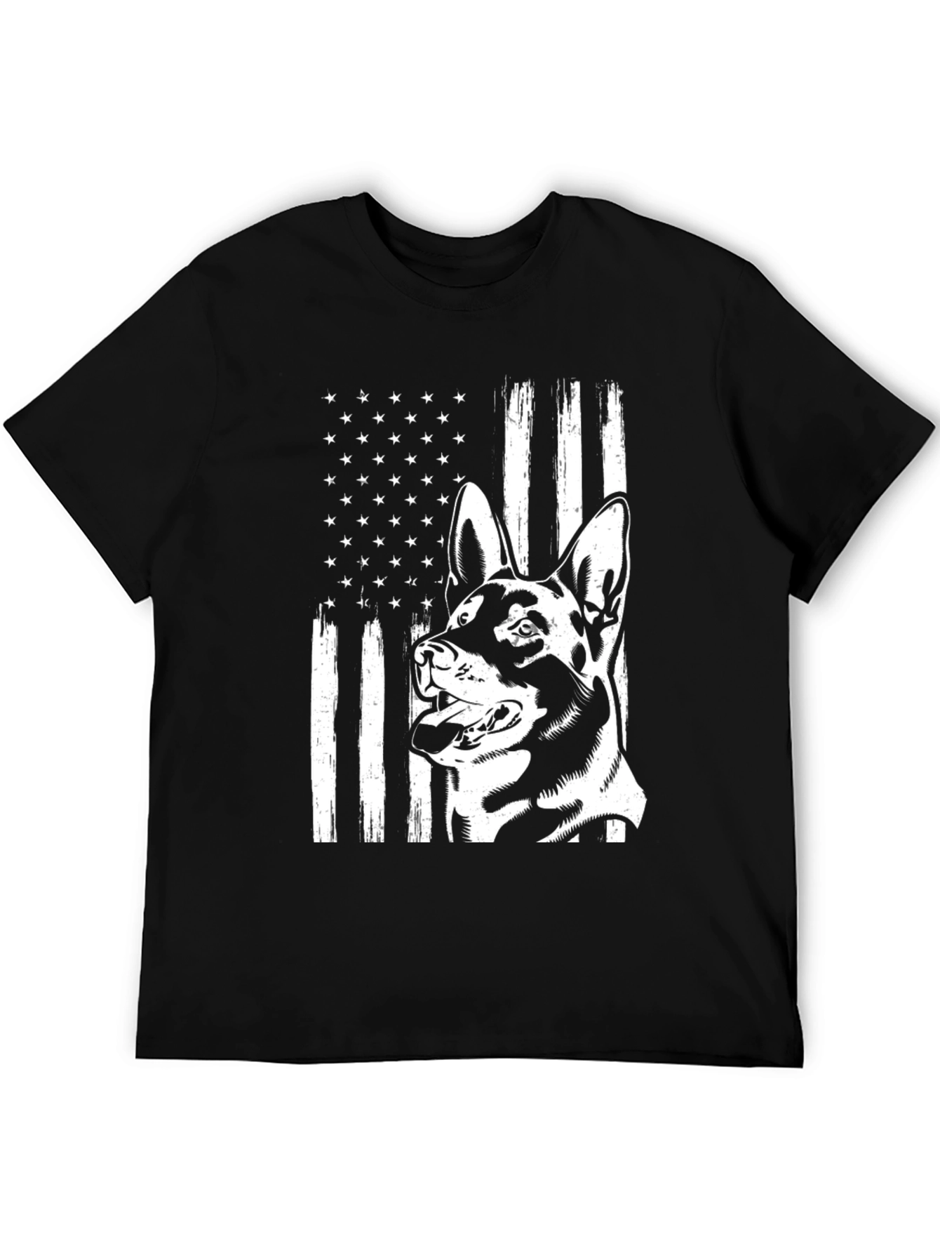 German Shepherd USA Flag Graphic Tee