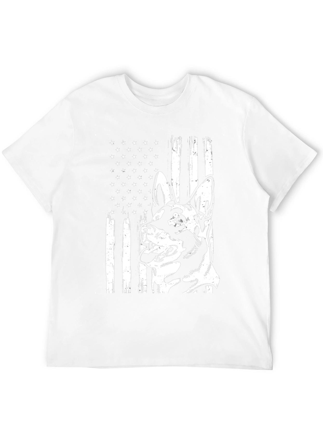 German Shepherd USA Flag Graphic Tee