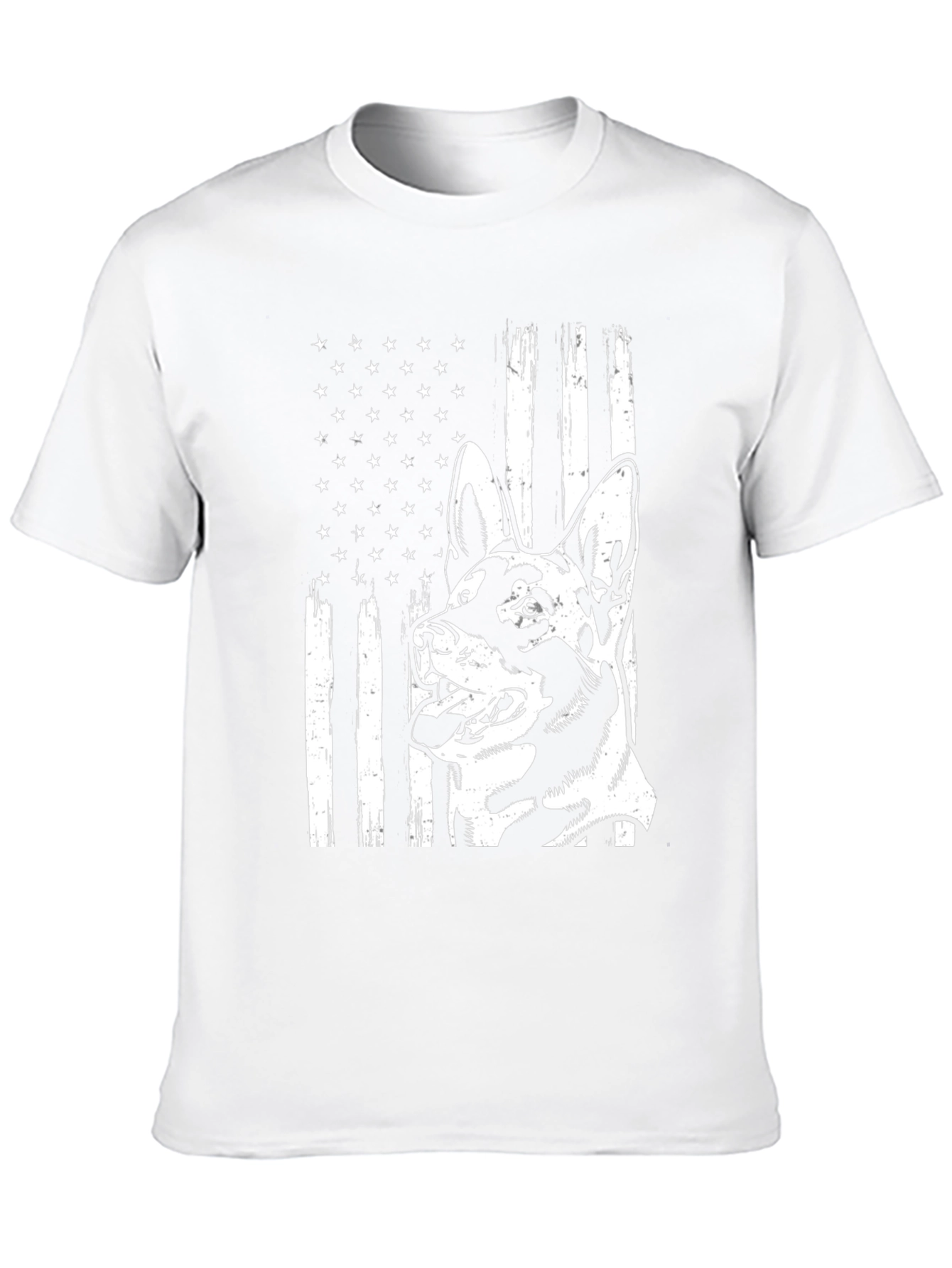 German Shepherd USA Flag Graphic Tee
