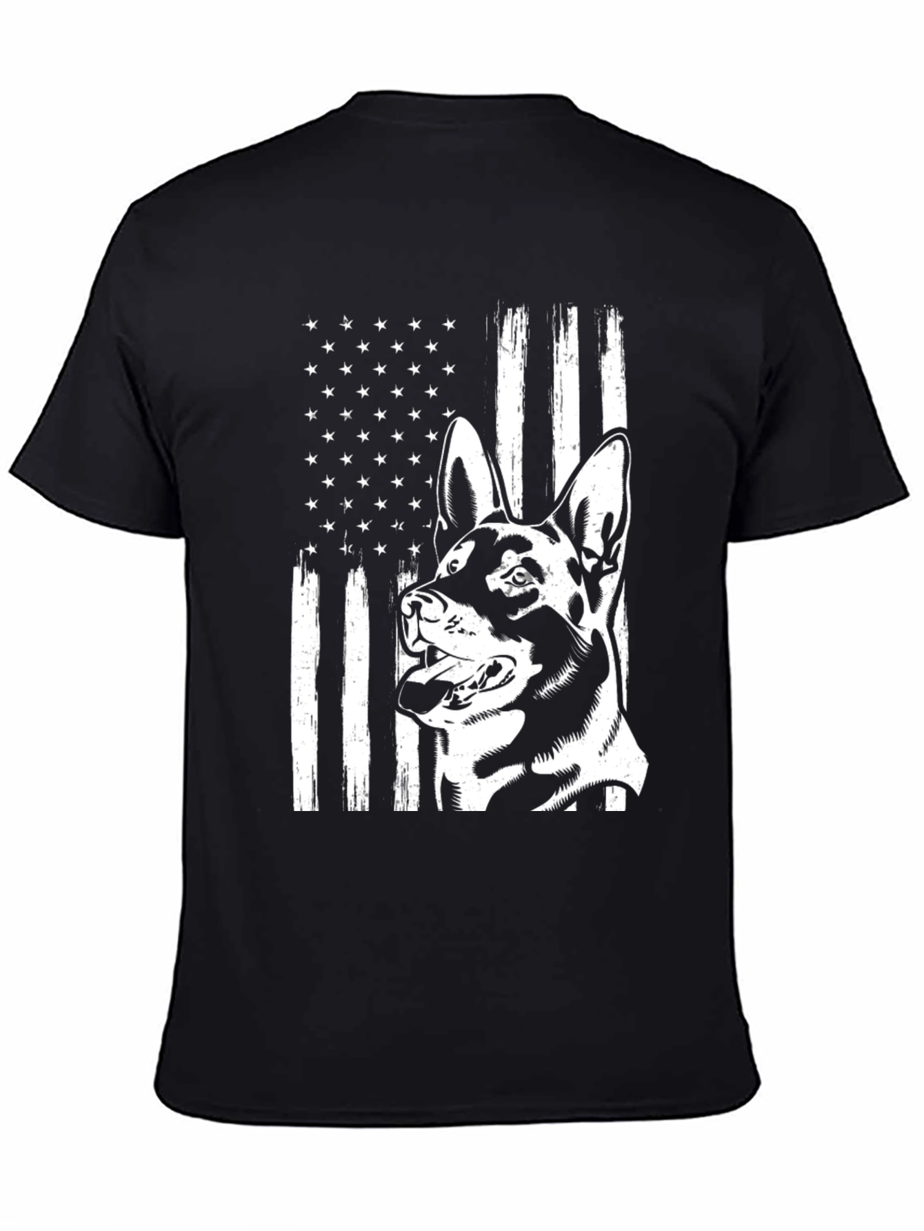 German Shepherd USA Flag Graphic Tee