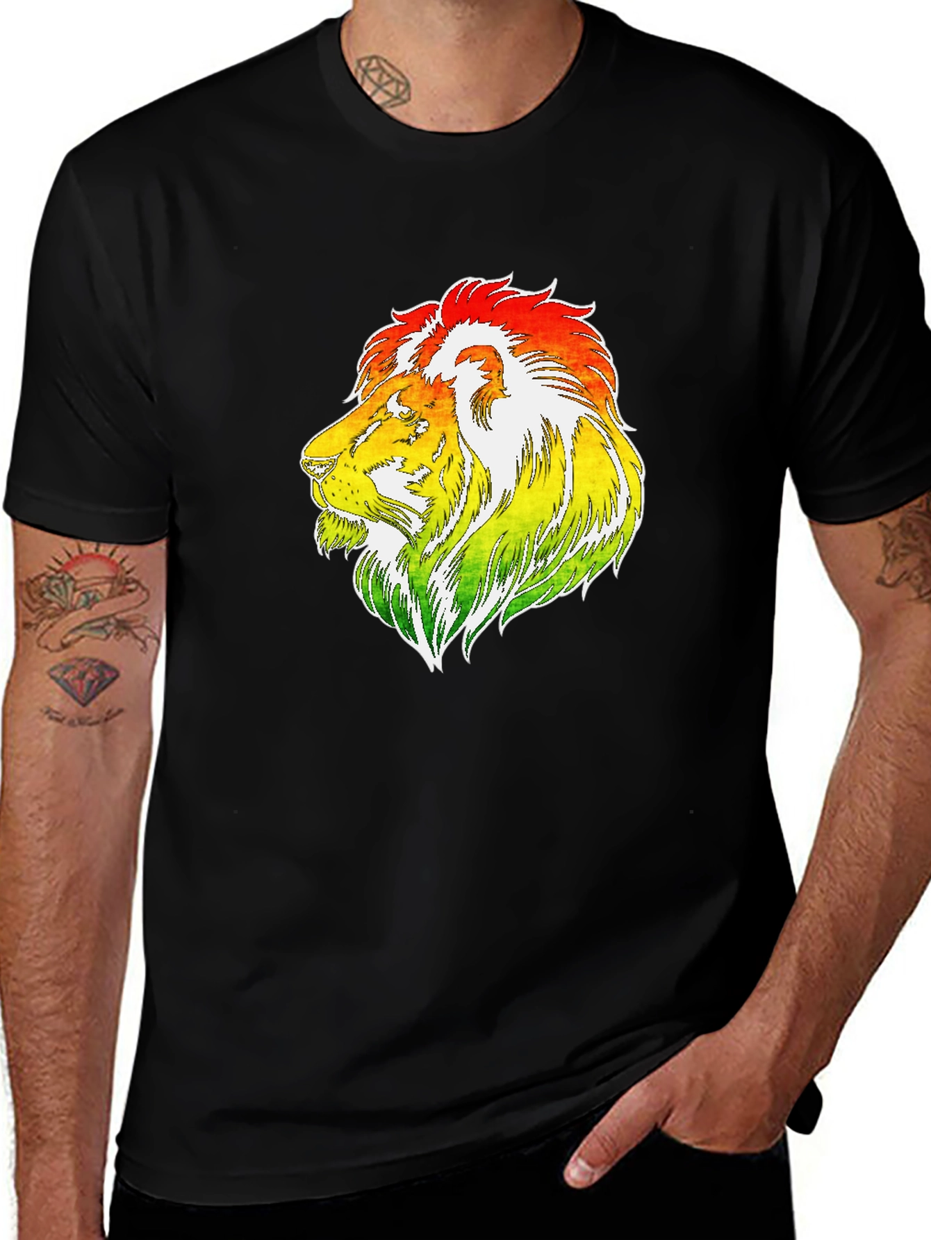Rasta Lion Graphic T-Shirt - Reggae Style
