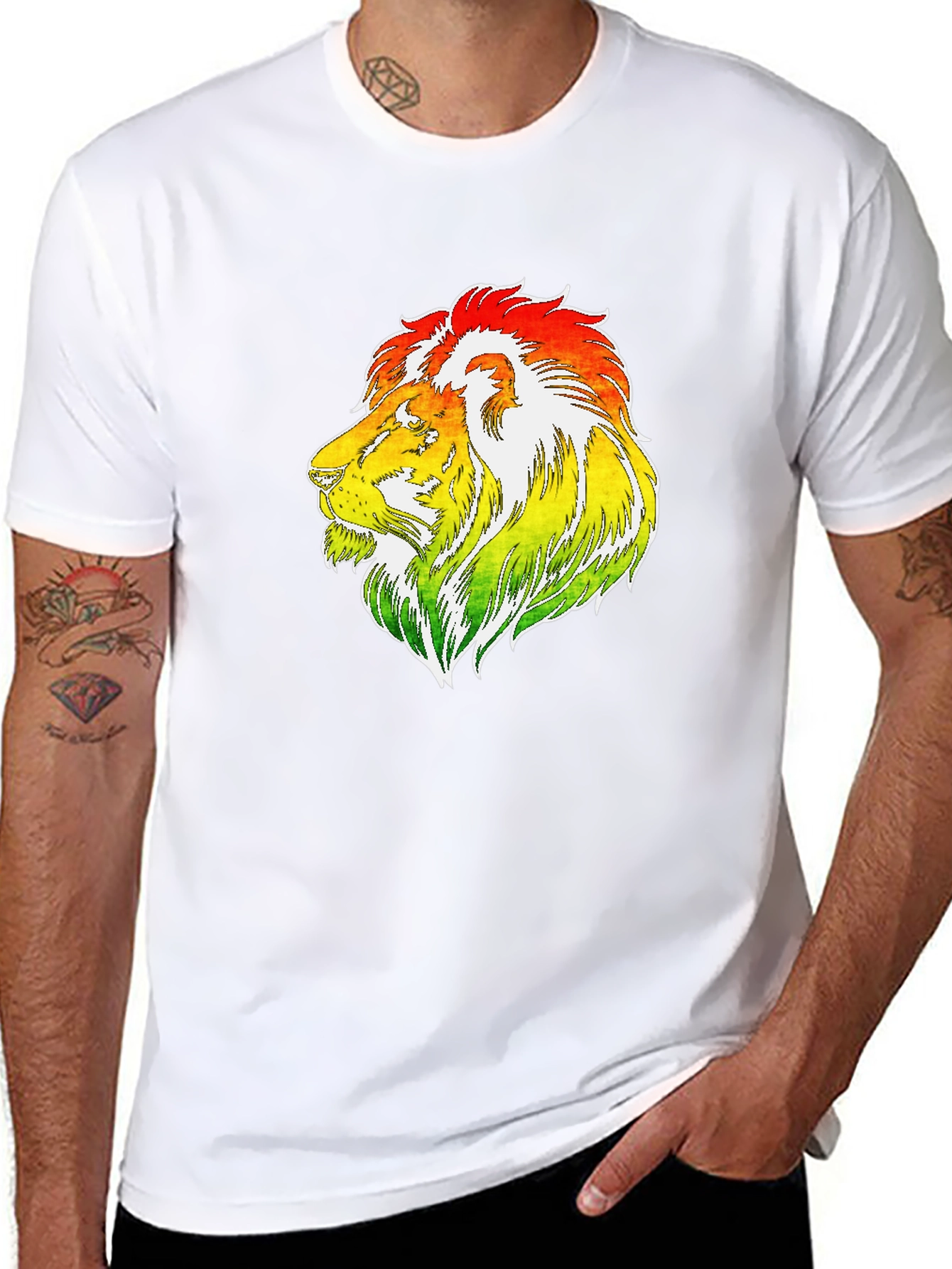 Rasta Lion Graphic T-Shirt - Reggae Style