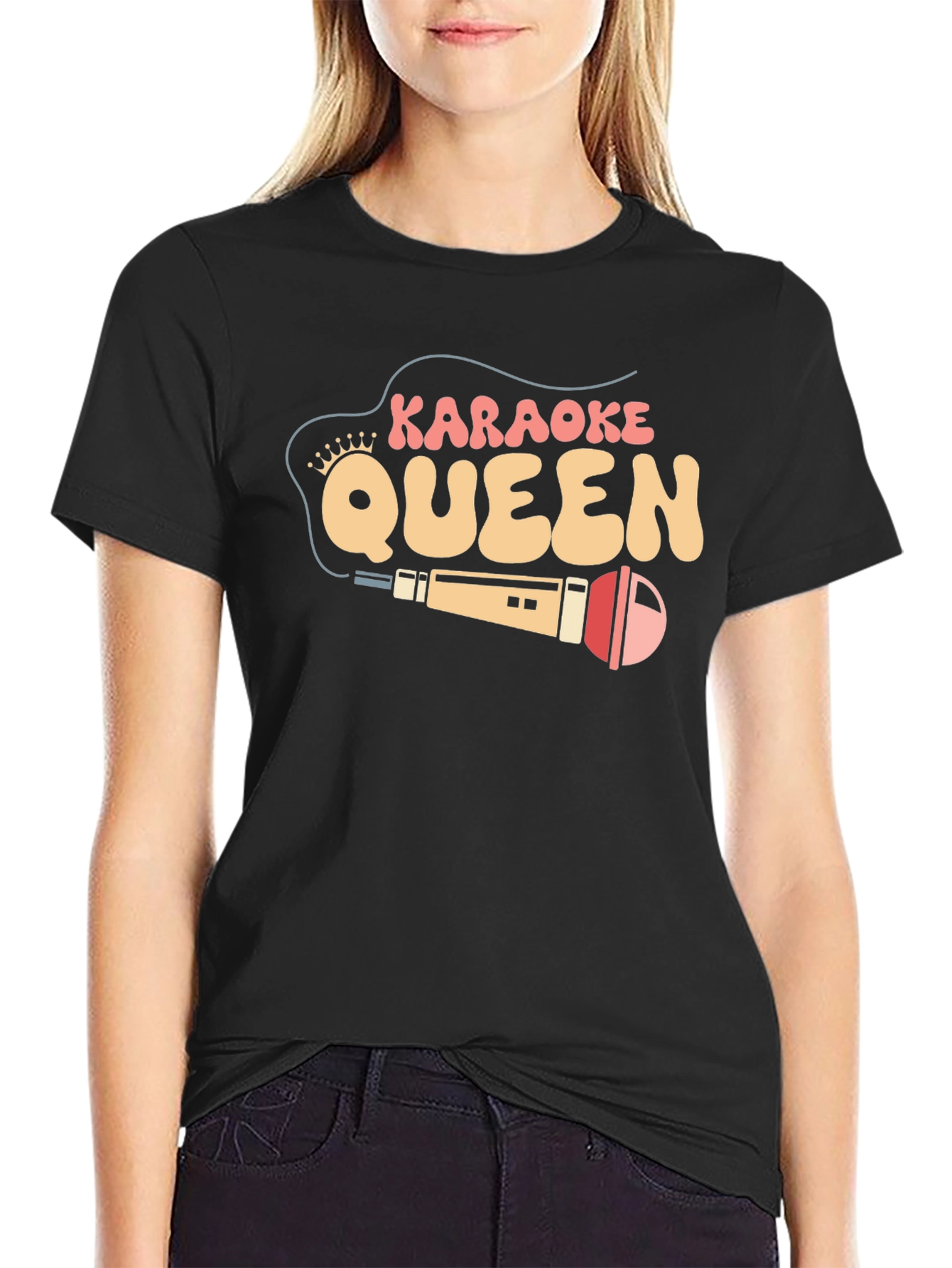 Karaoke Queen Black Graphic Tee
