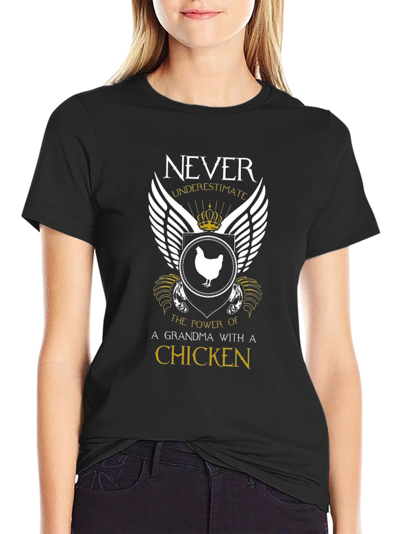Never Underestimate A Grandma With A Chicken T-Shirt