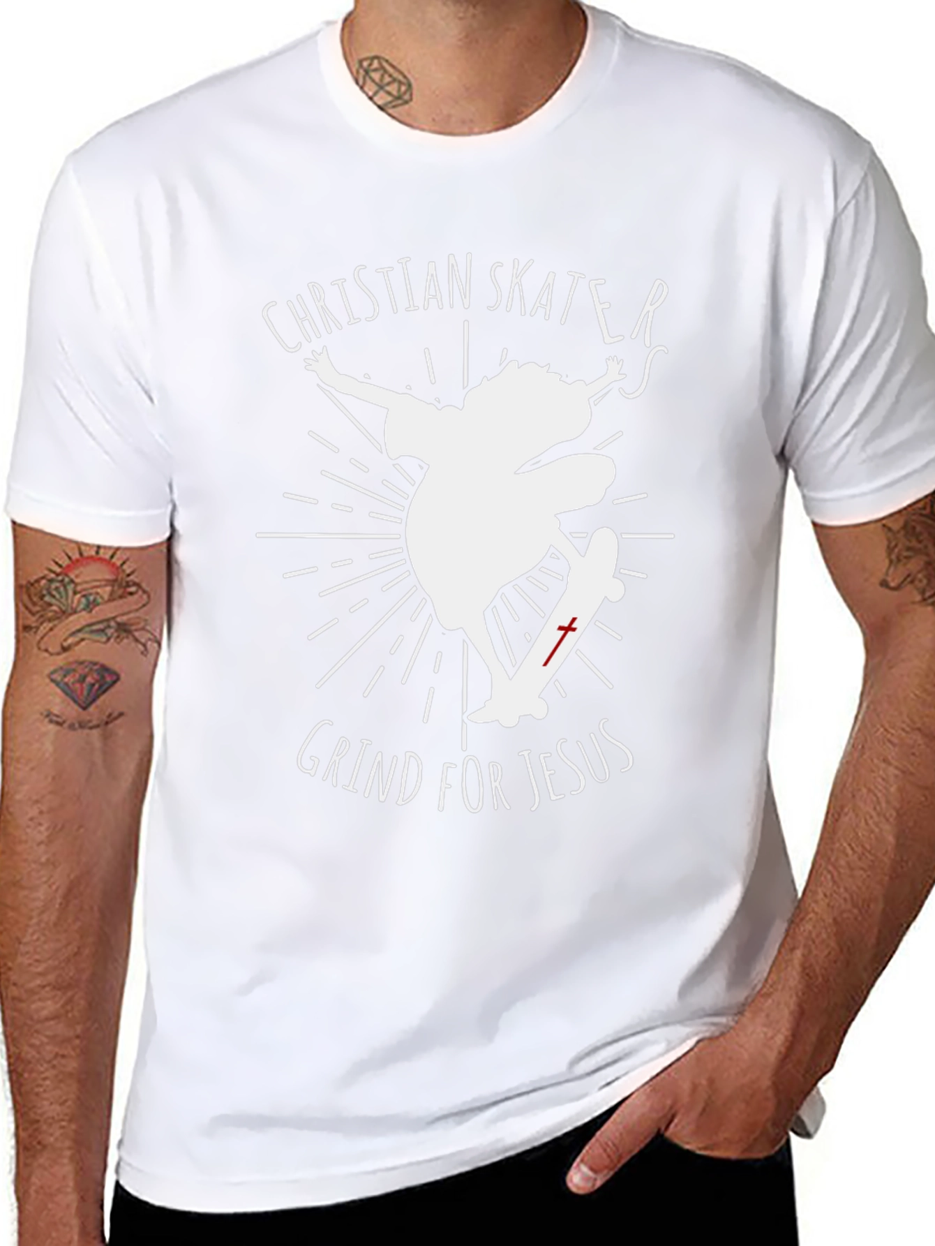 Christian Skater Graphic Tee - Grind for Jesus!