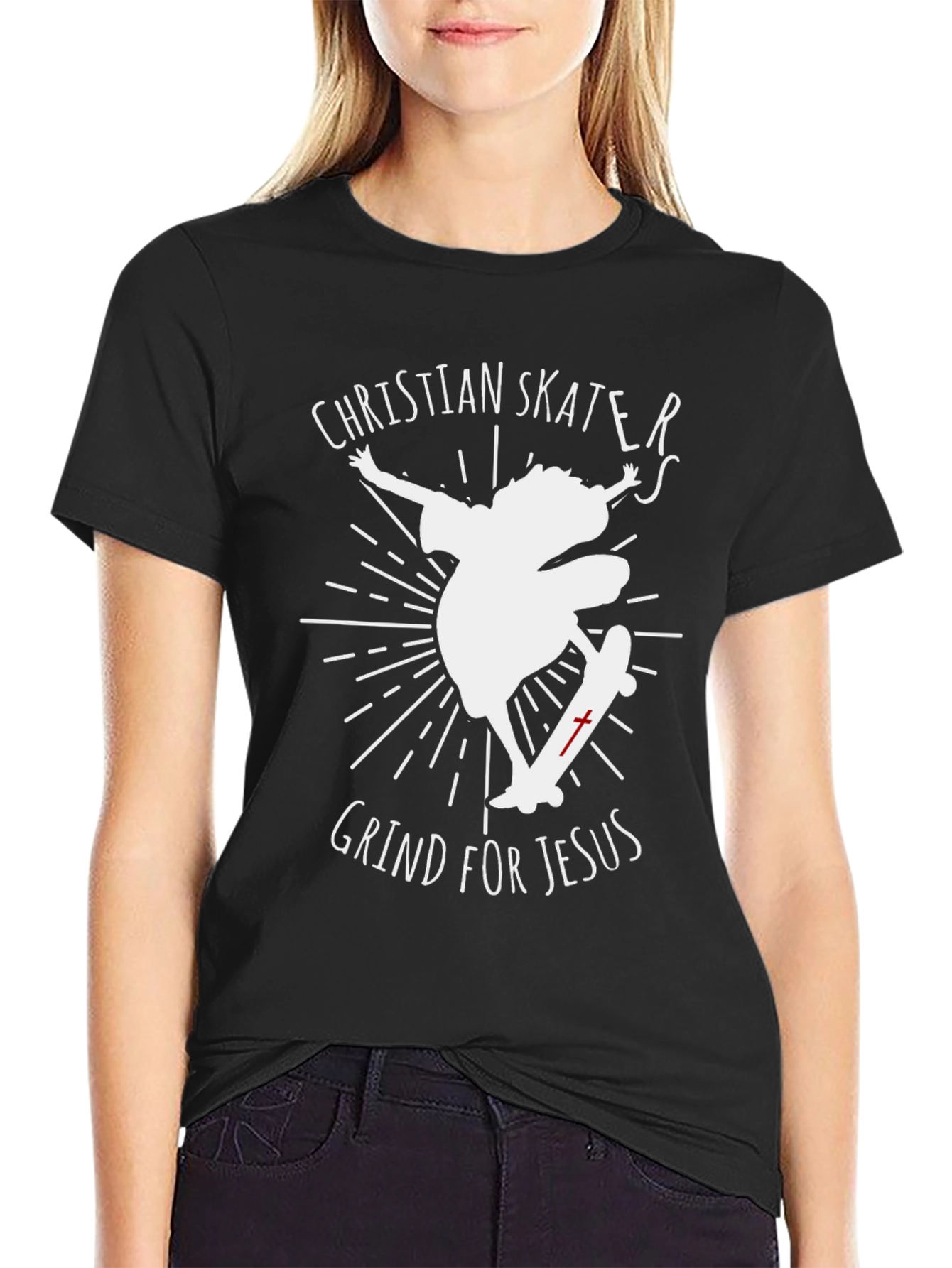 Christian Skater Graphic Tee - Grind for Jesus!