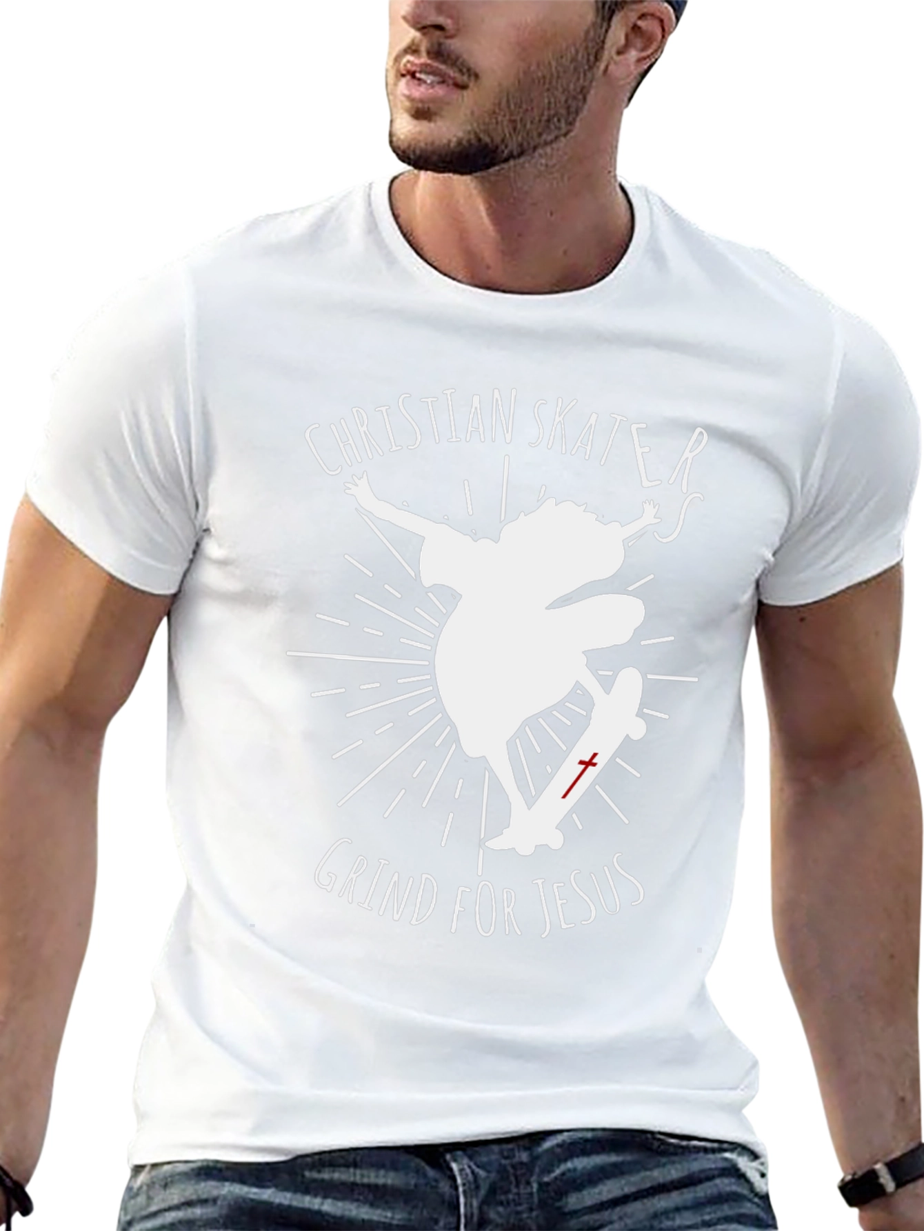 Christian Skater Graphic Tee - Grind for Jesus!