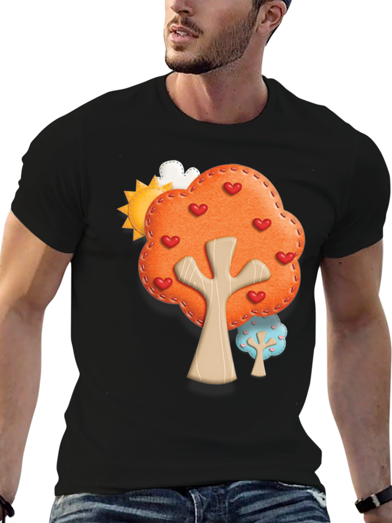 Heart Tree Graphic Tee - Black