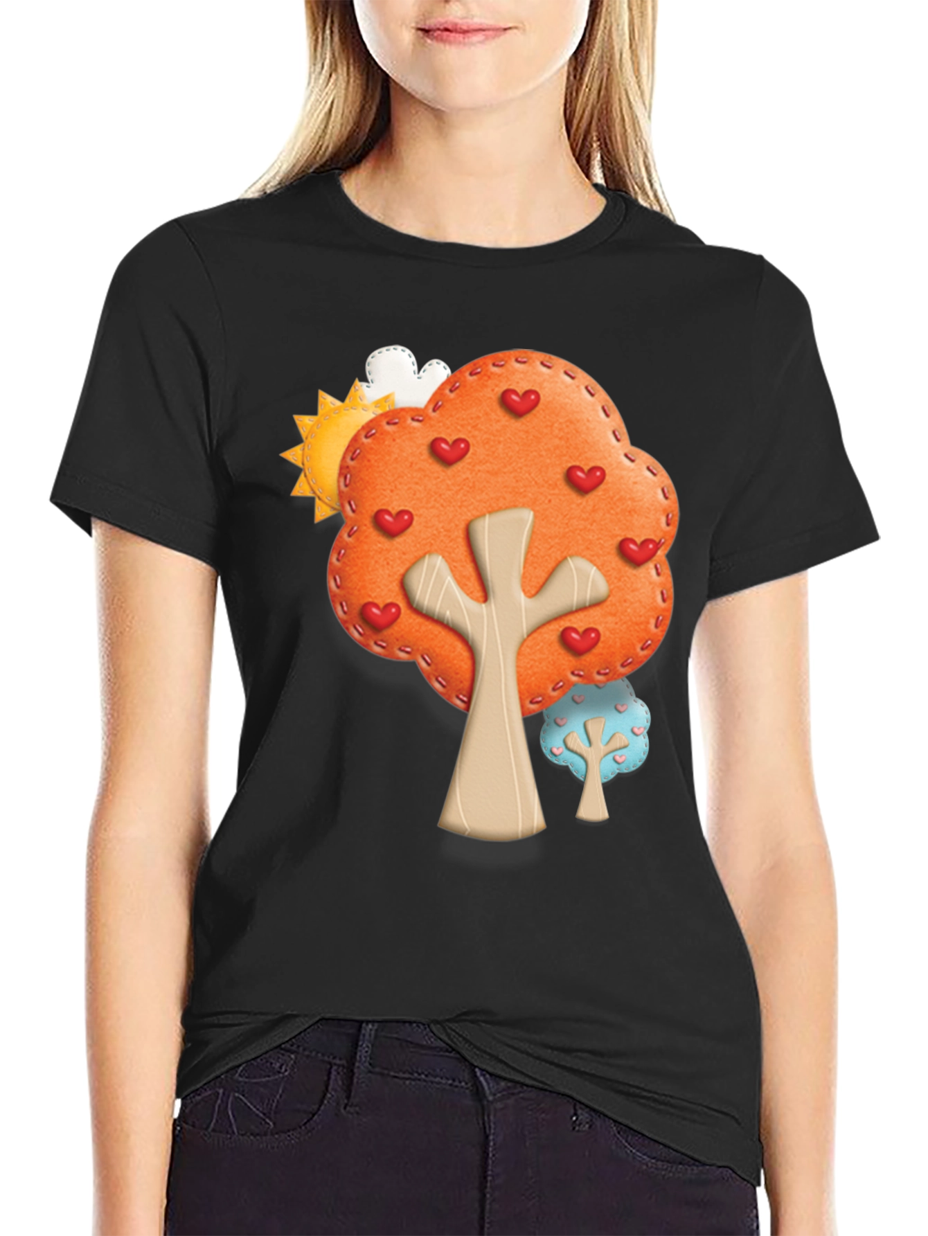Heart Tree Graphic Tee - Black