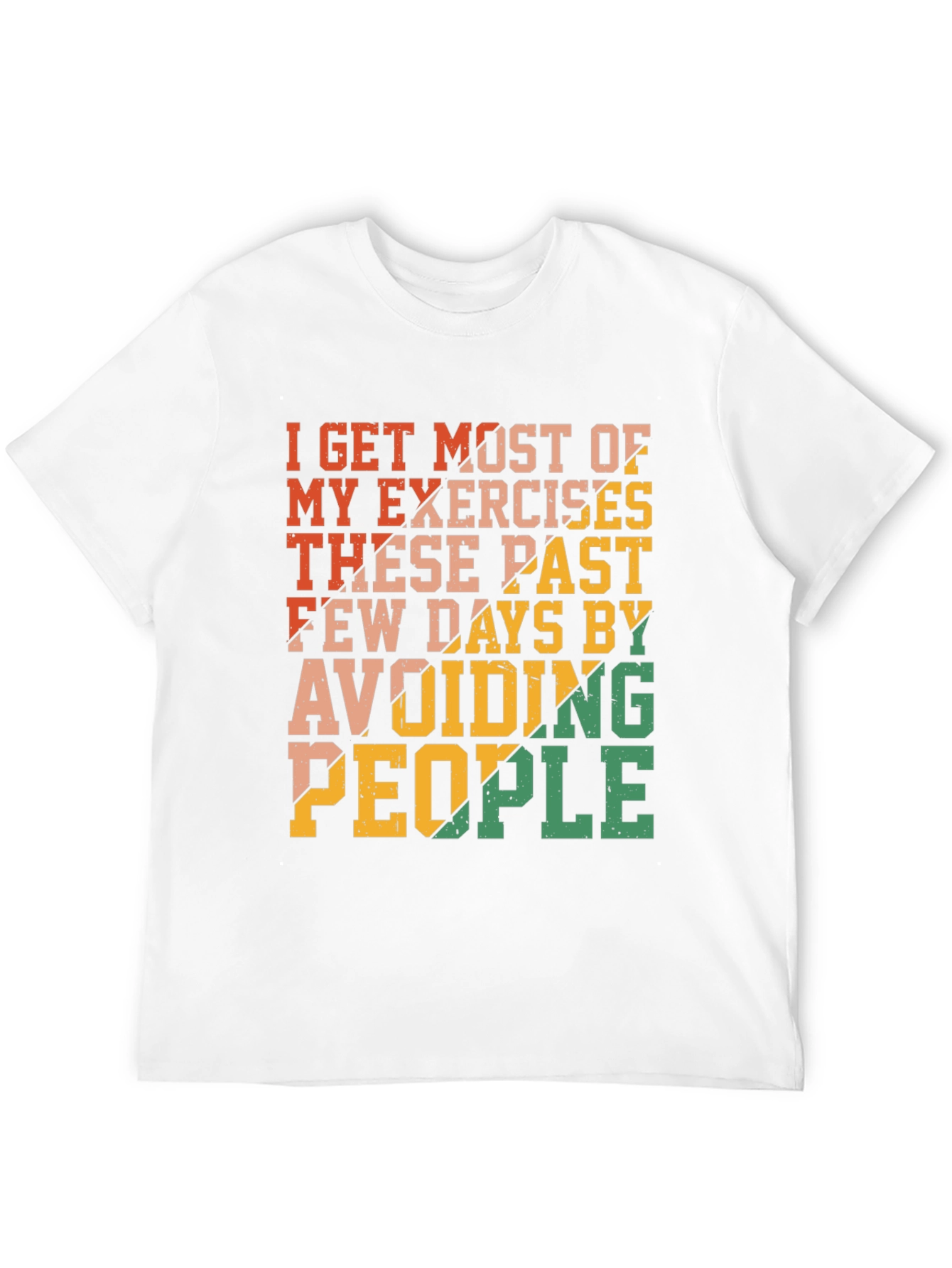 Funny Exercise Avoid People Graphic T-Shirt