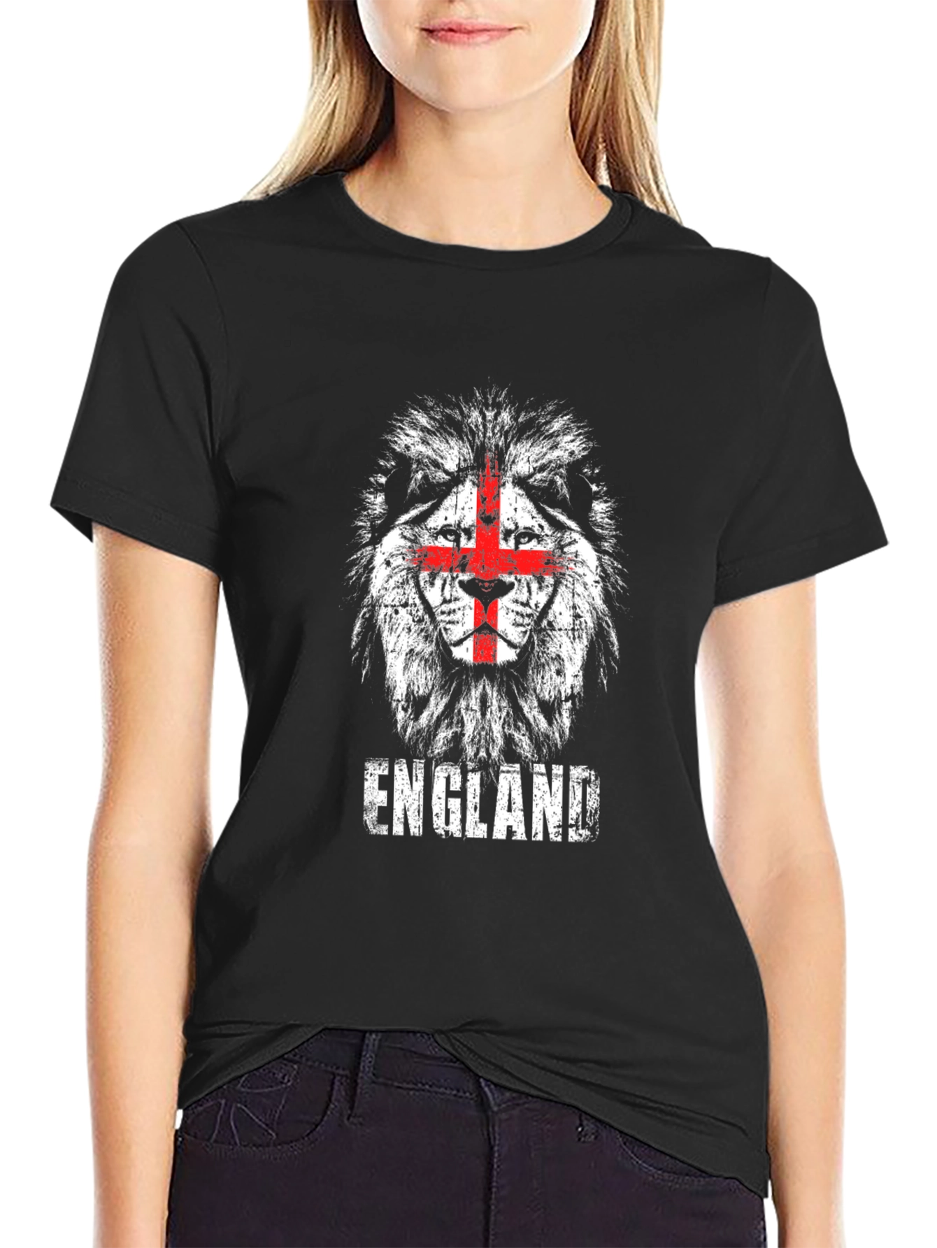 England Lion T-Shirt - Distressed Graphic Tee