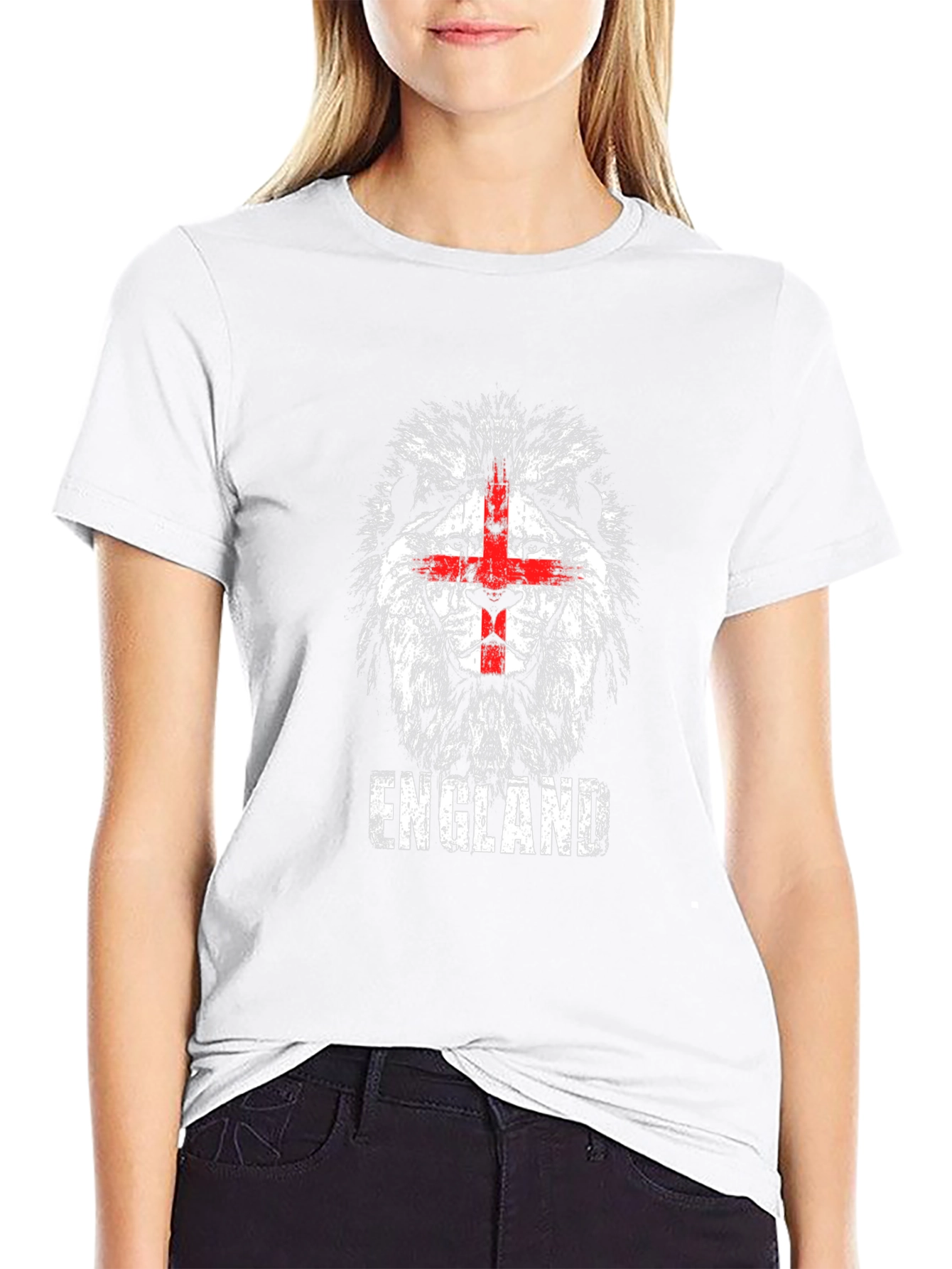 England Lion T-Shirt - Distressed Graphic Tee