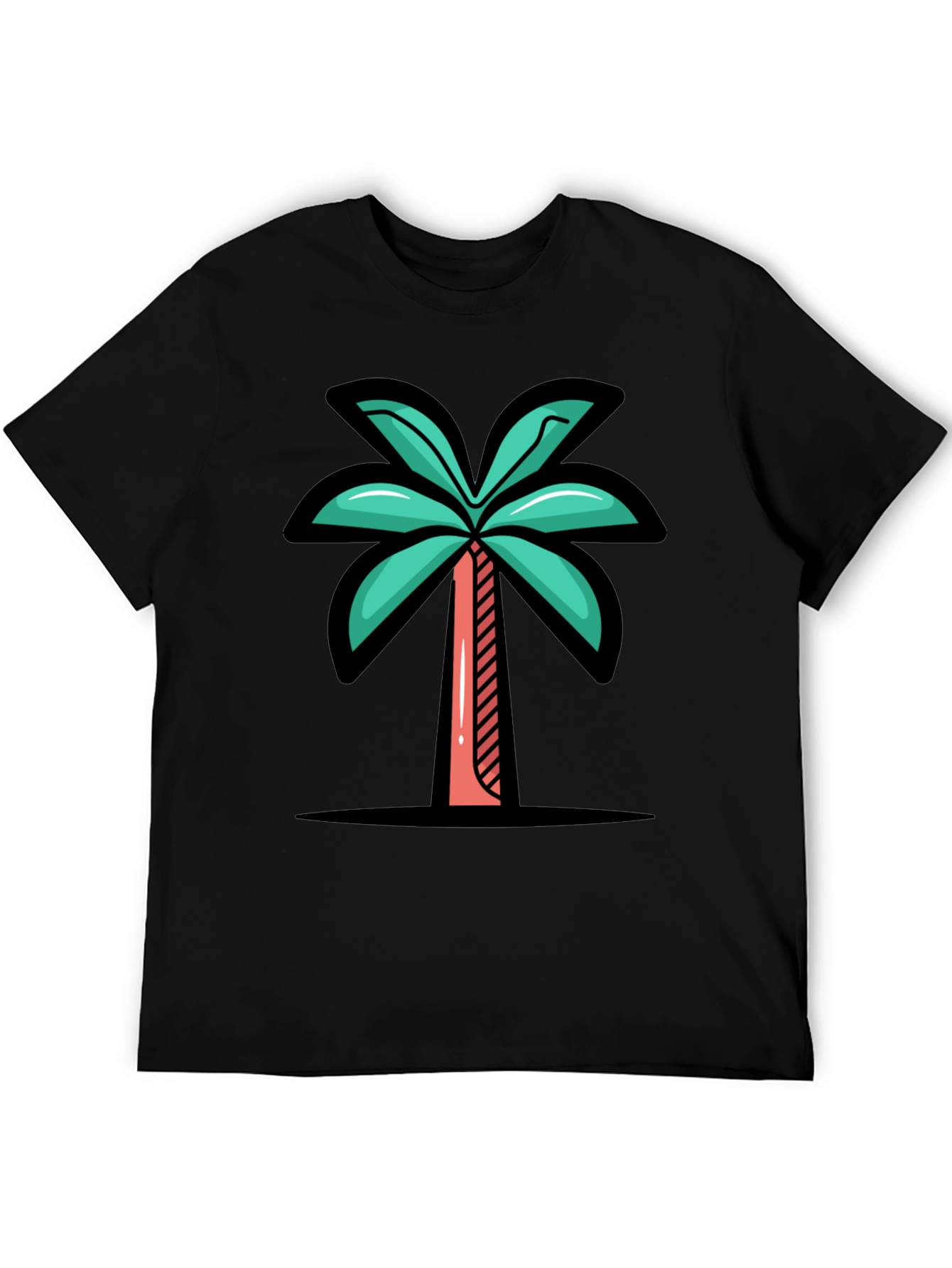 Tropical Palm Tree Graphic Tee - Black