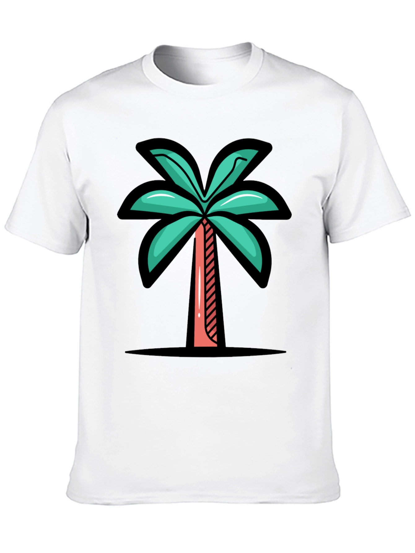 Tropical Palm Tree Graphic Tee - Black