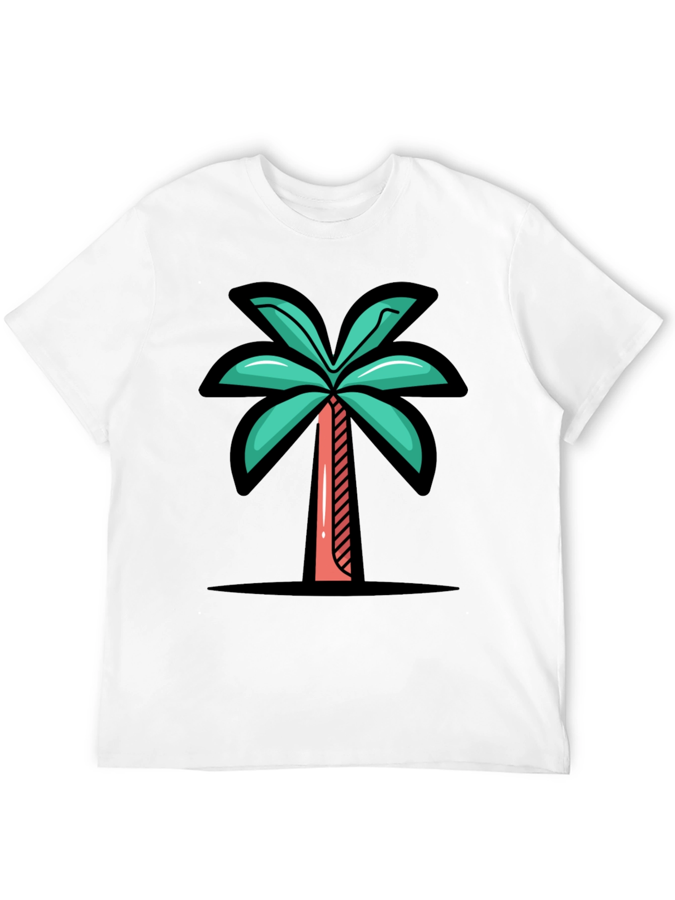 Tropical Palm Tree Graphic Tee - Black