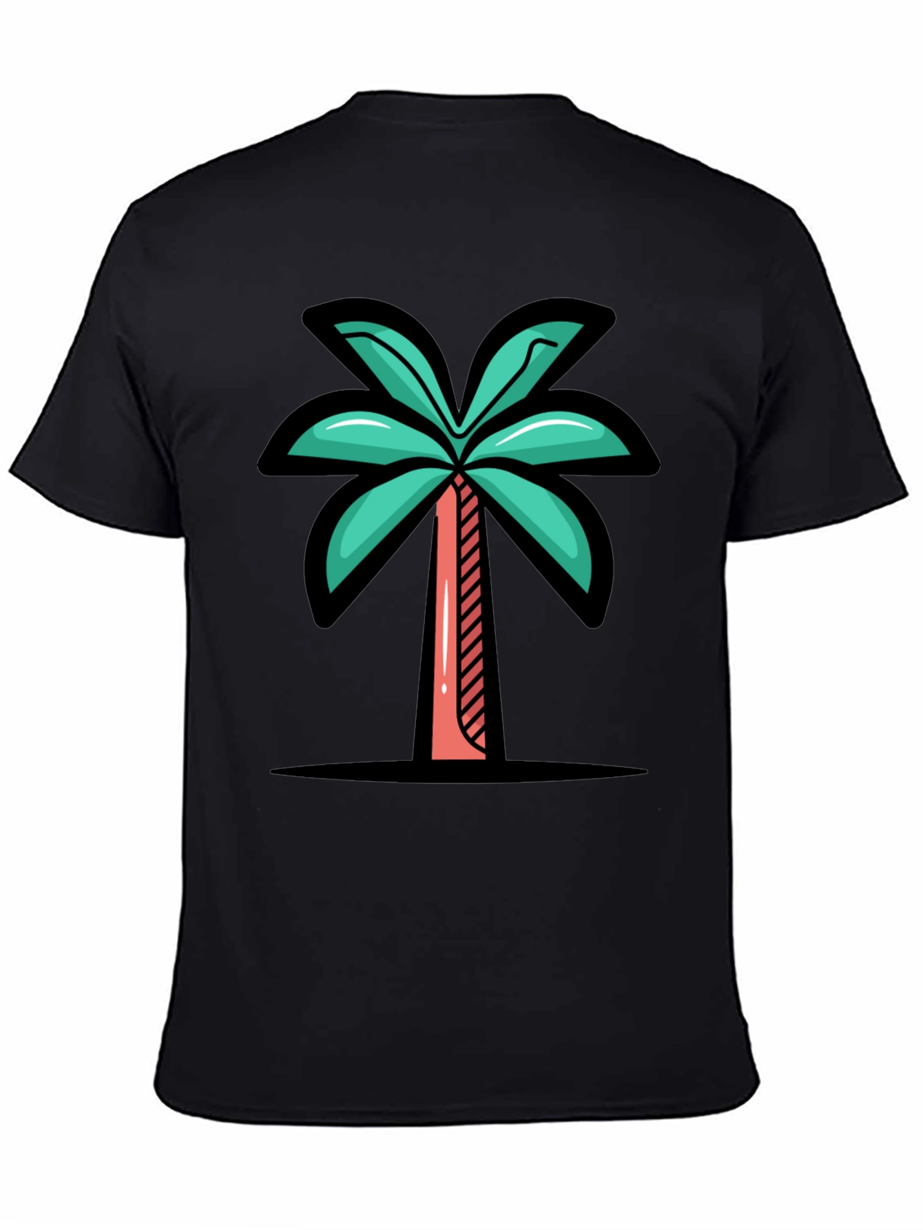 Tropical Palm Tree Graphic Tee - Black