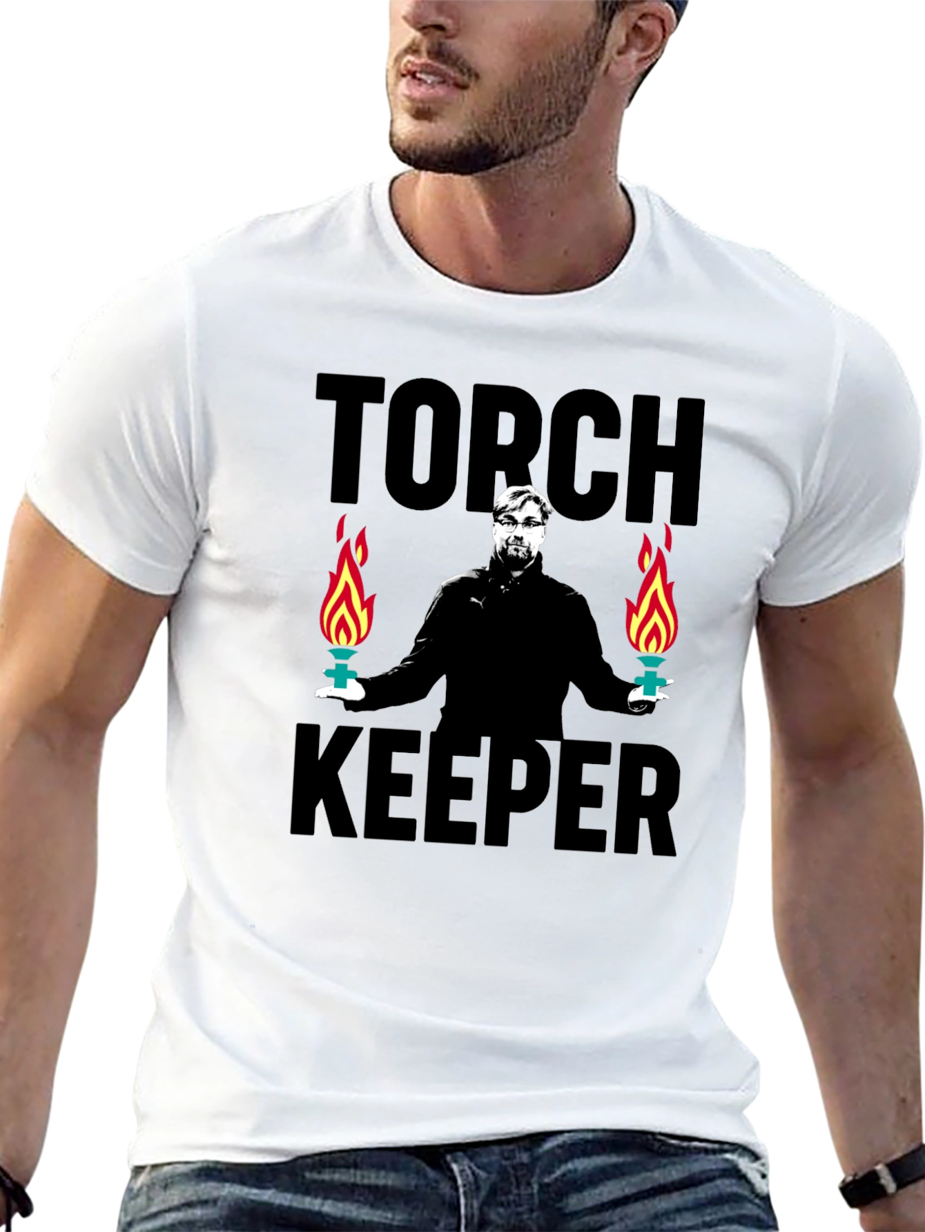 Torch Keeper Graphic Tee - Stylish Black T-Shirt