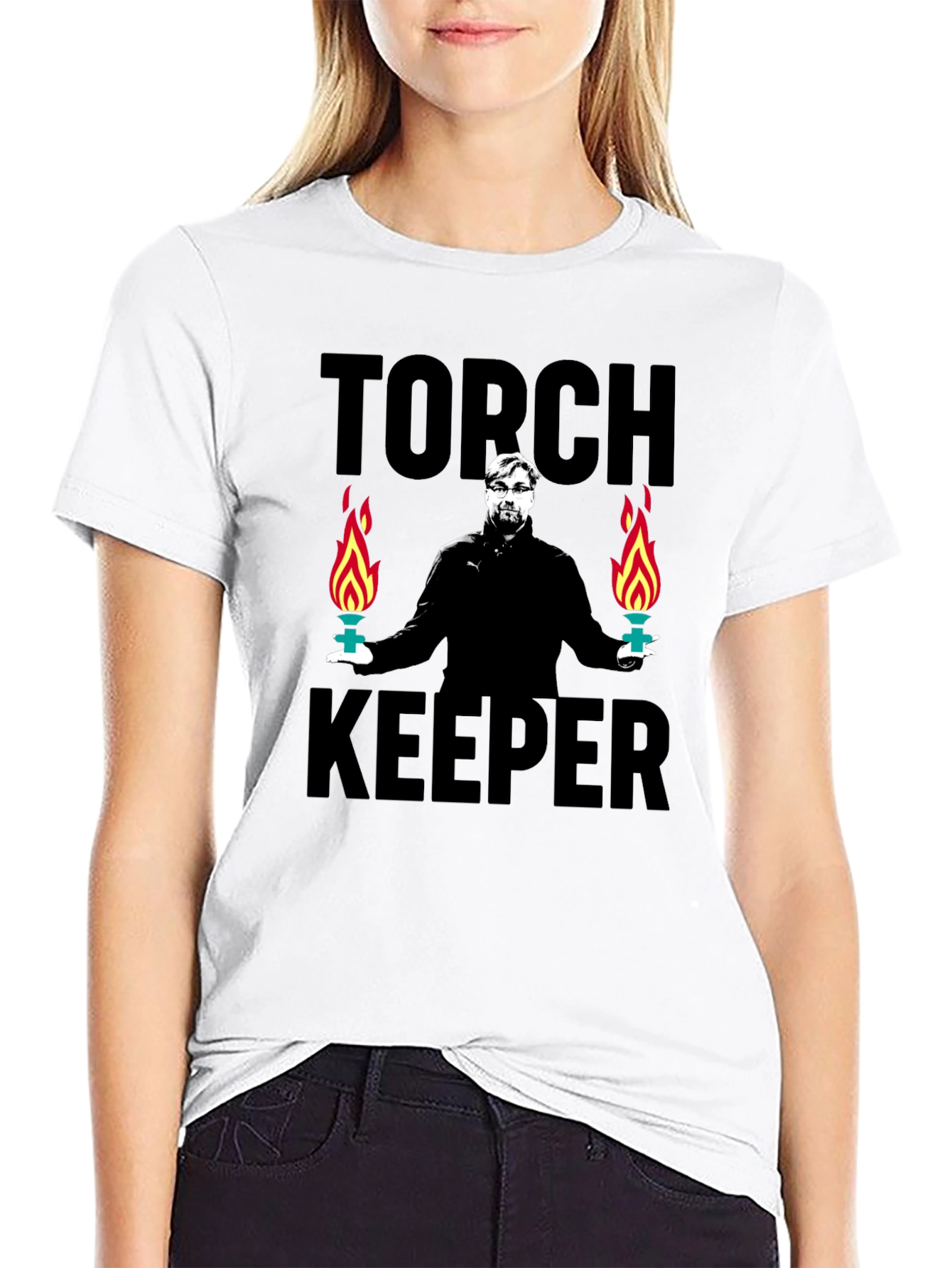 Torch Keeper Graphic Tee - Stylish Black T-Shirt