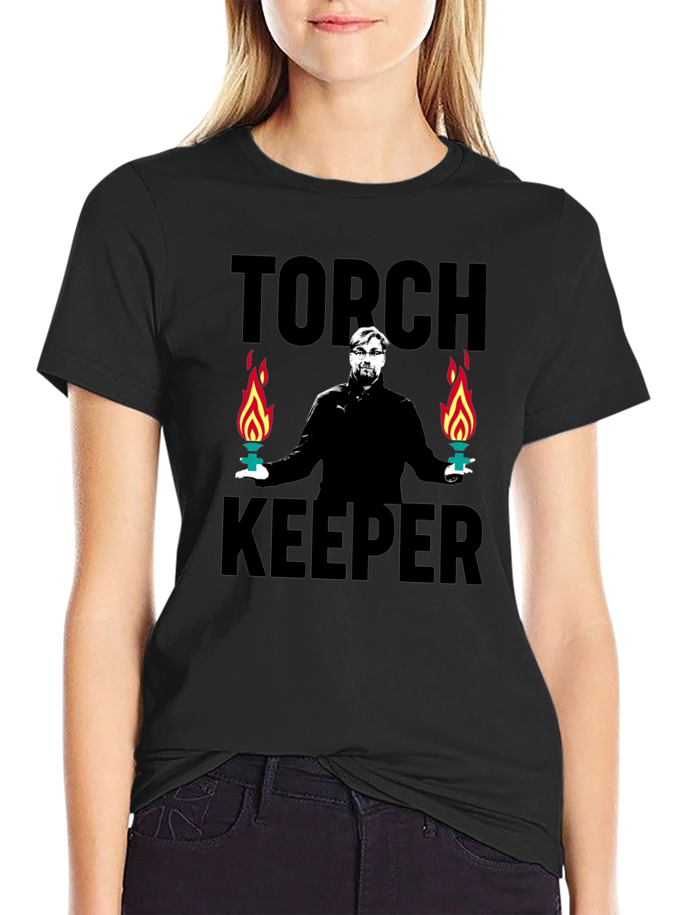 Torch Keeper Graphic Tee - Stylish Black T-Shirt