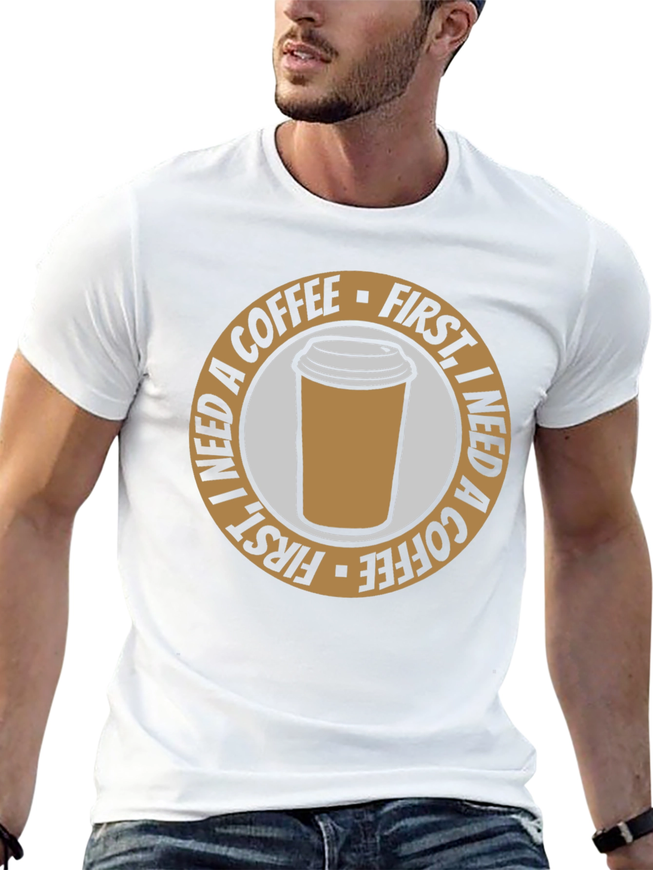 Coffee First T-Shirt - Black Graphic Tee