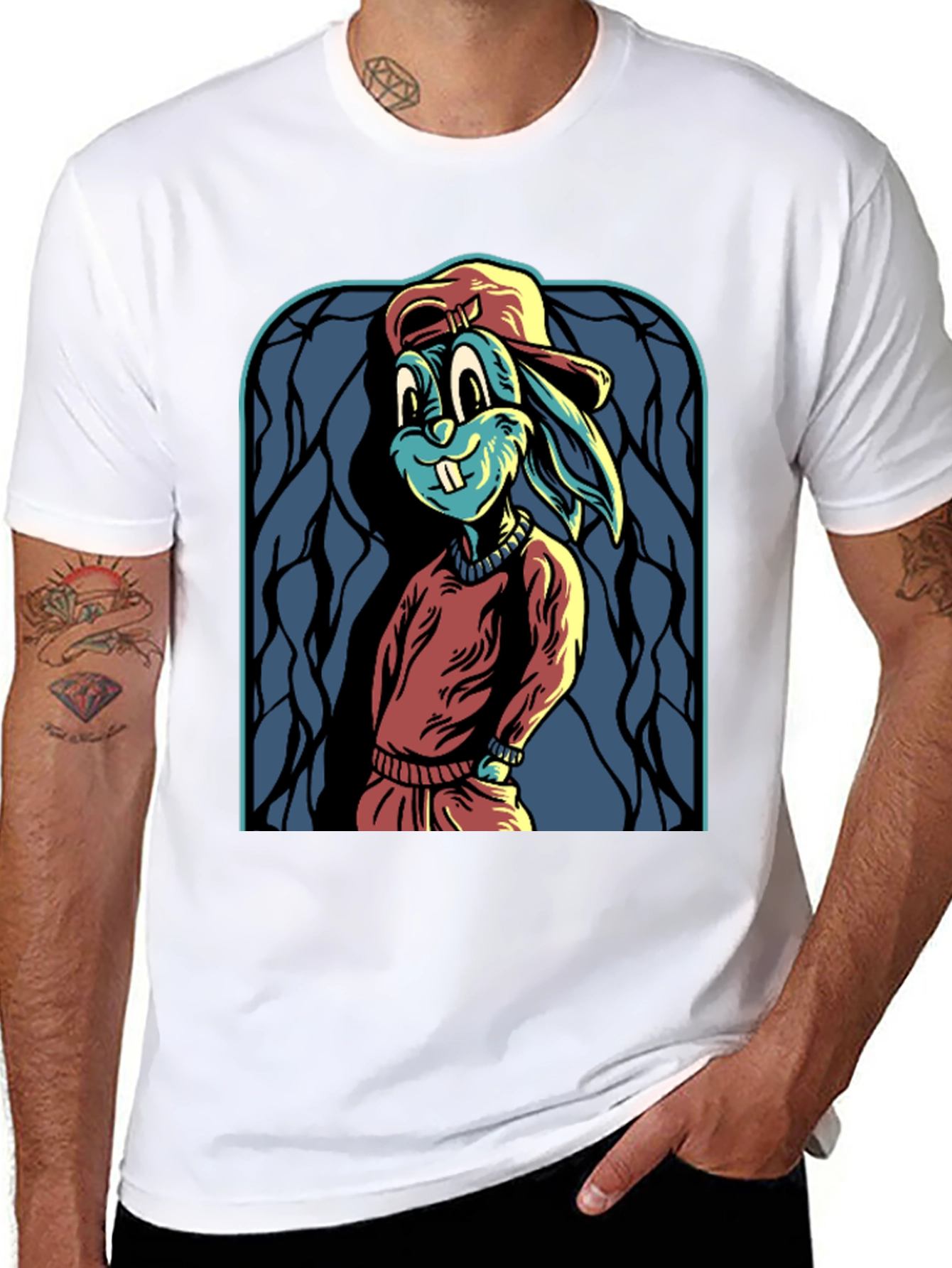 Cartoon Rabbit Graphic Tee