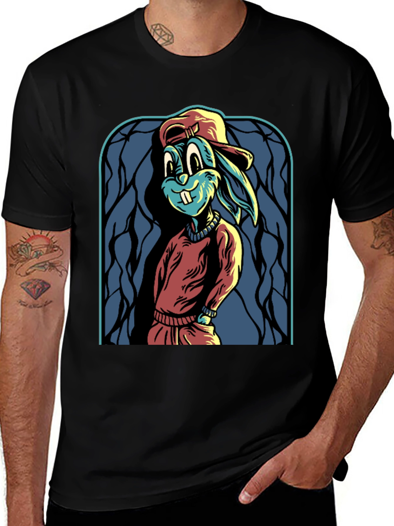 Cartoon Rabbit Graphic Tee