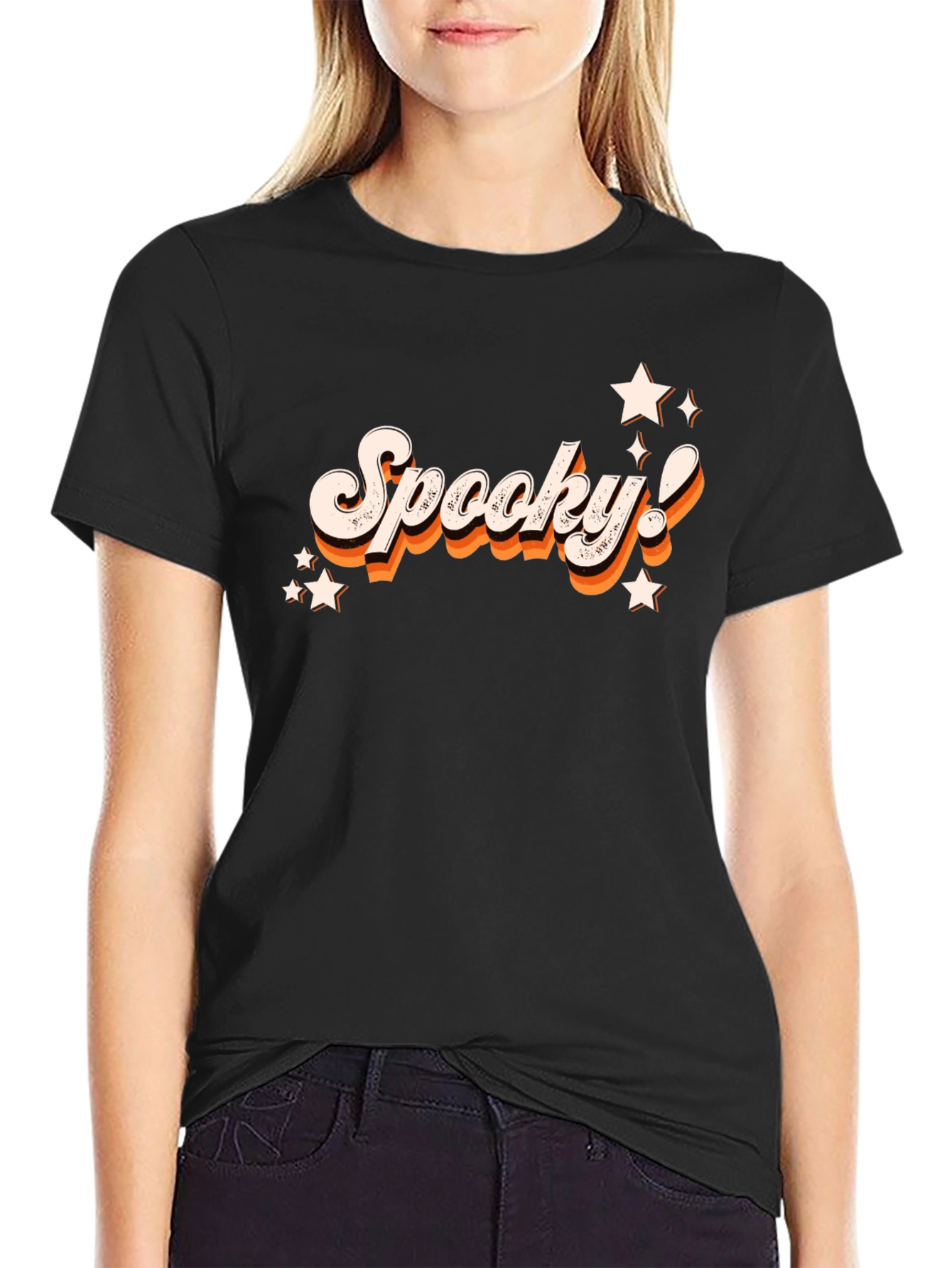 Retro Spooky! Black Graphic Tee