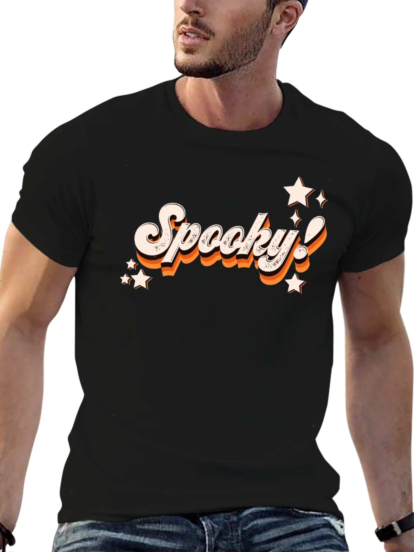 Retro Spooky! Black Graphic Tee