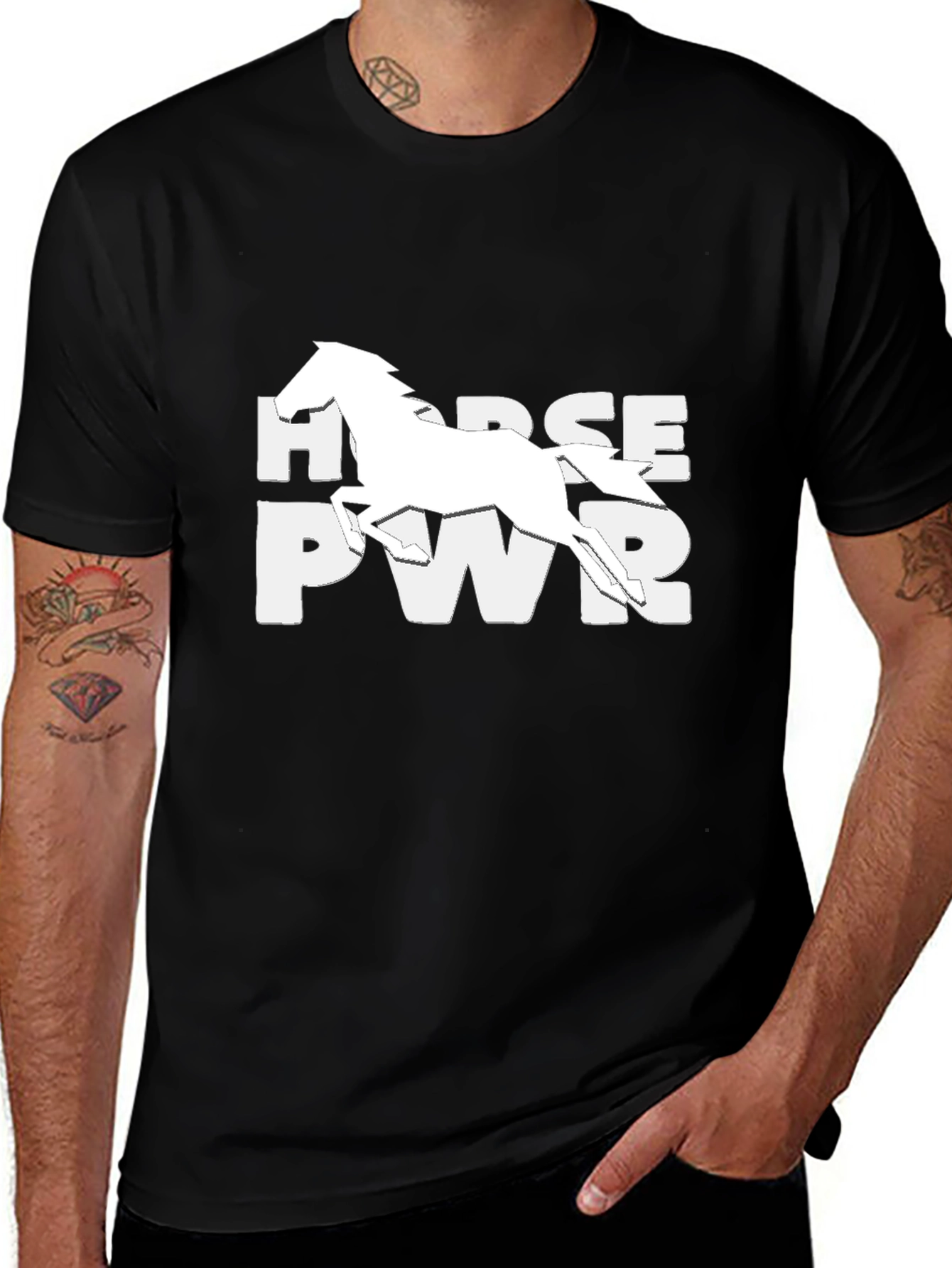 Horse Power Black T-Shirt
