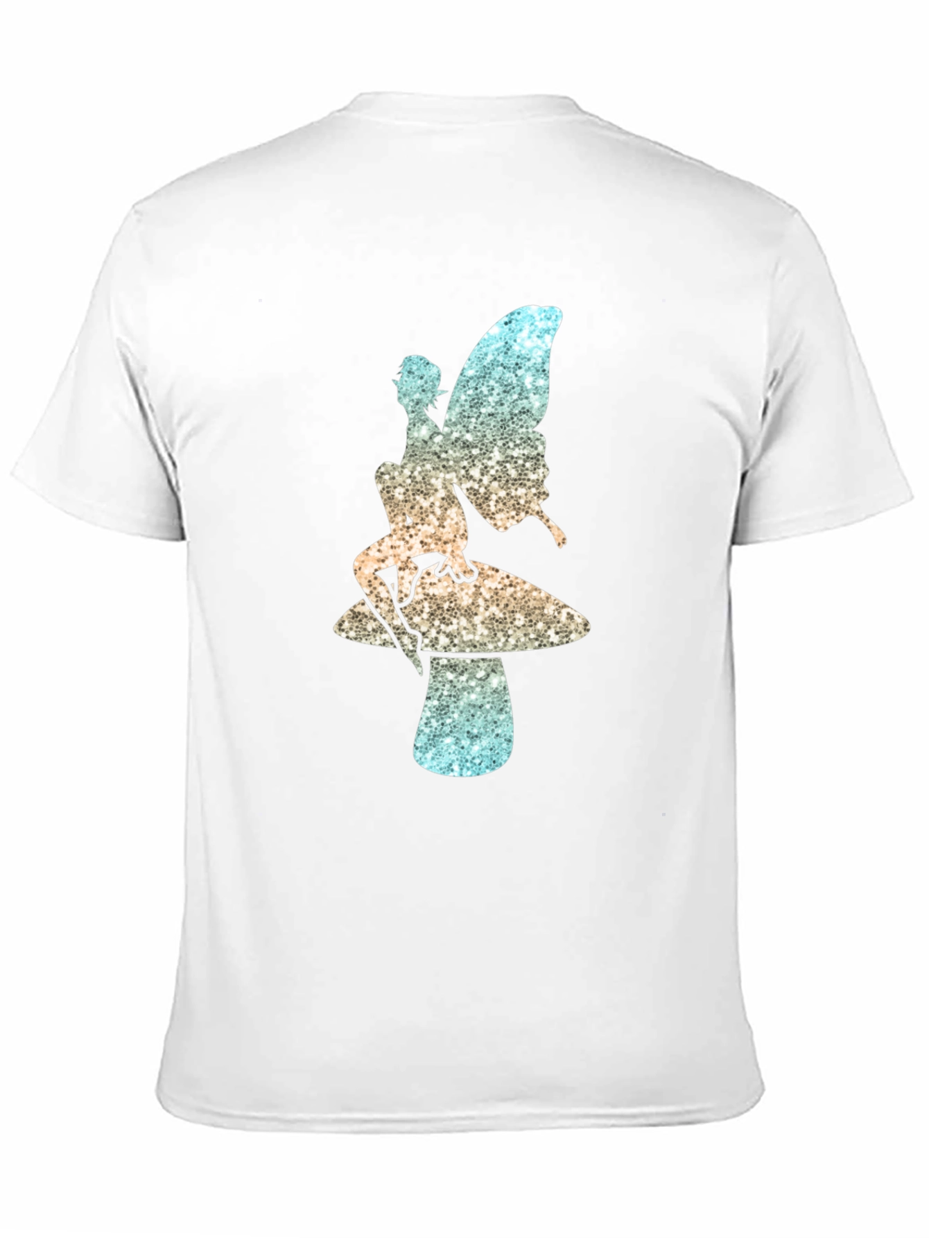 Fairy on Mushroom Black T-Shirt Unique Design