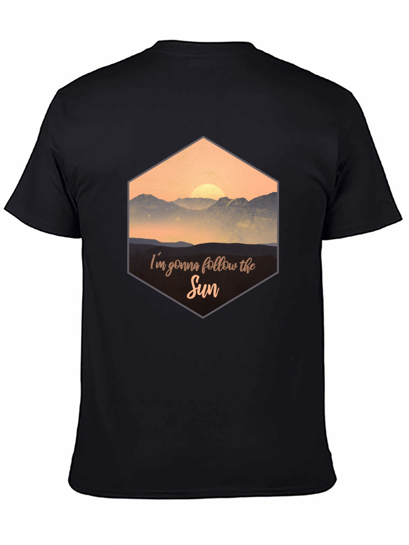 Sun Follower Graphic Tee - Black Cotton Blend T-Shirt