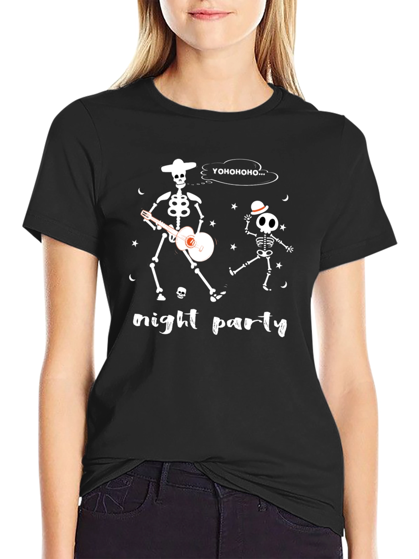 Night Party Skeleton Guitarist T-Shirt