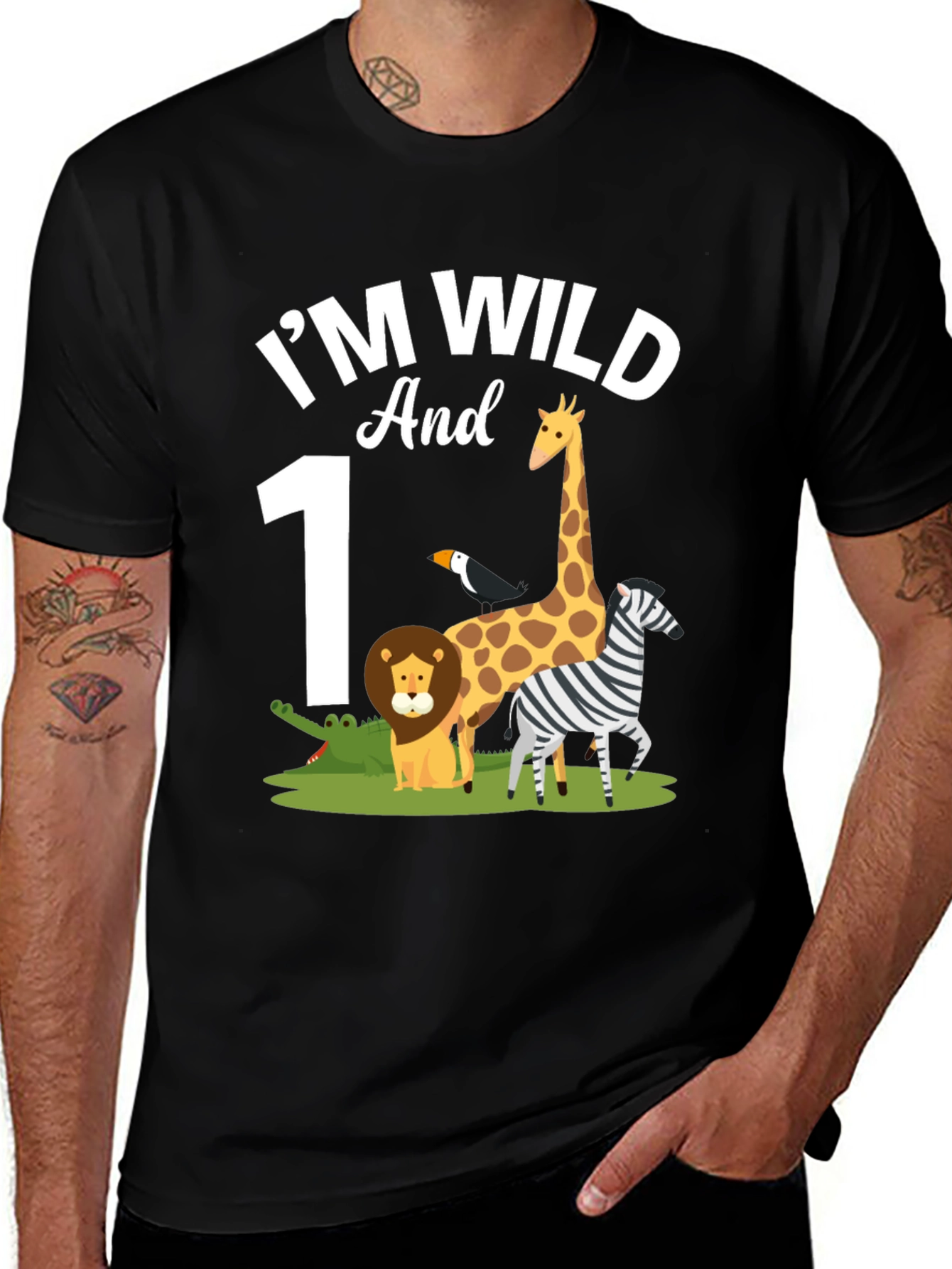 Im Wild and 1st Birthday Safari T-Shirt