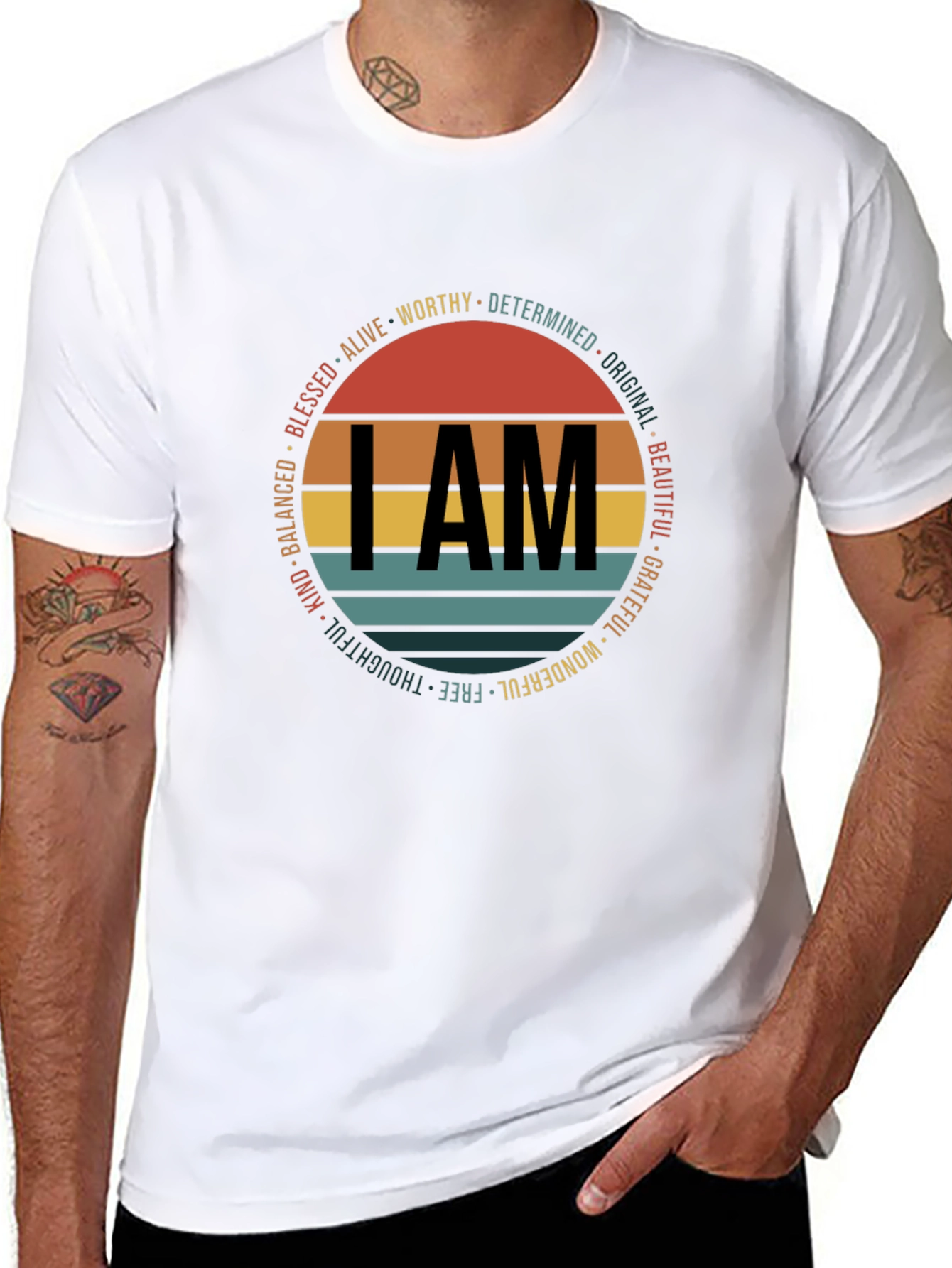 I AM Graphic Print Crew Neck T-Shirt