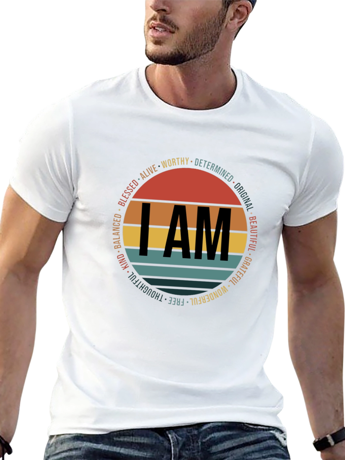I AM Graphic Print Crew Neck T-Shirt