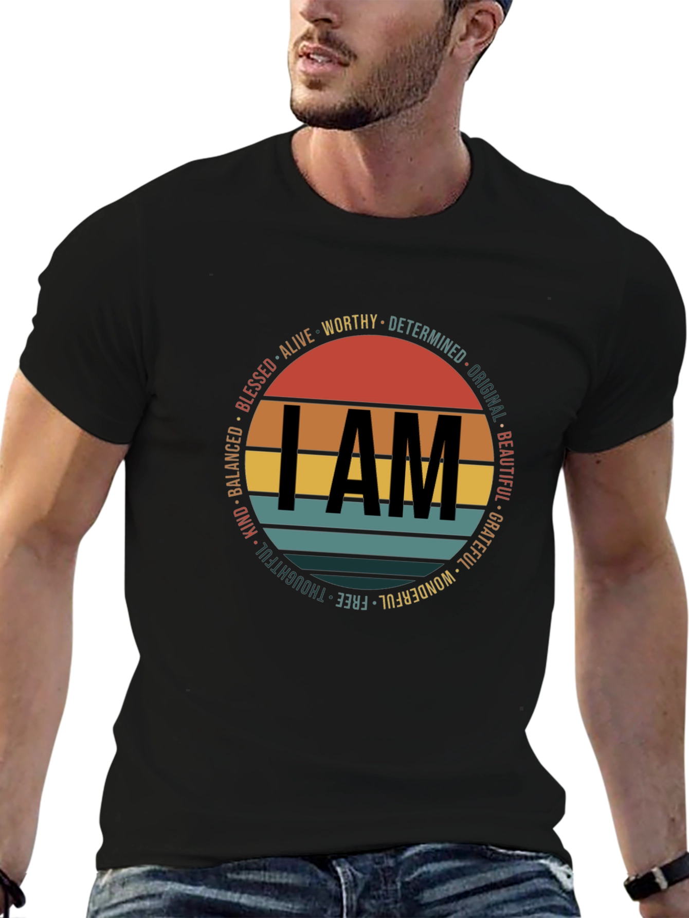 I AM Graphic Print Crew Neck T-Shirt