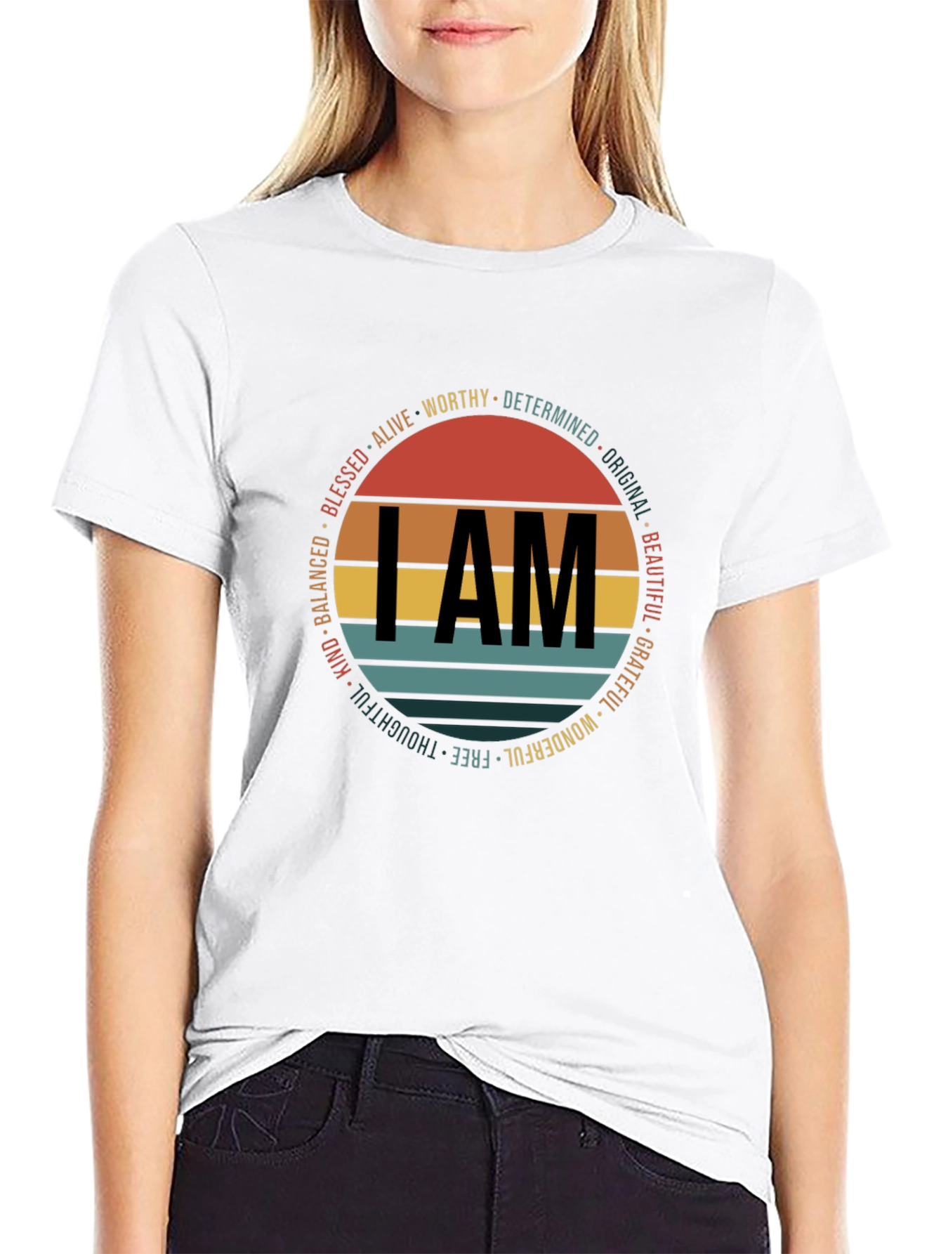 I AM Graphic Print Crew Neck T-Shirt