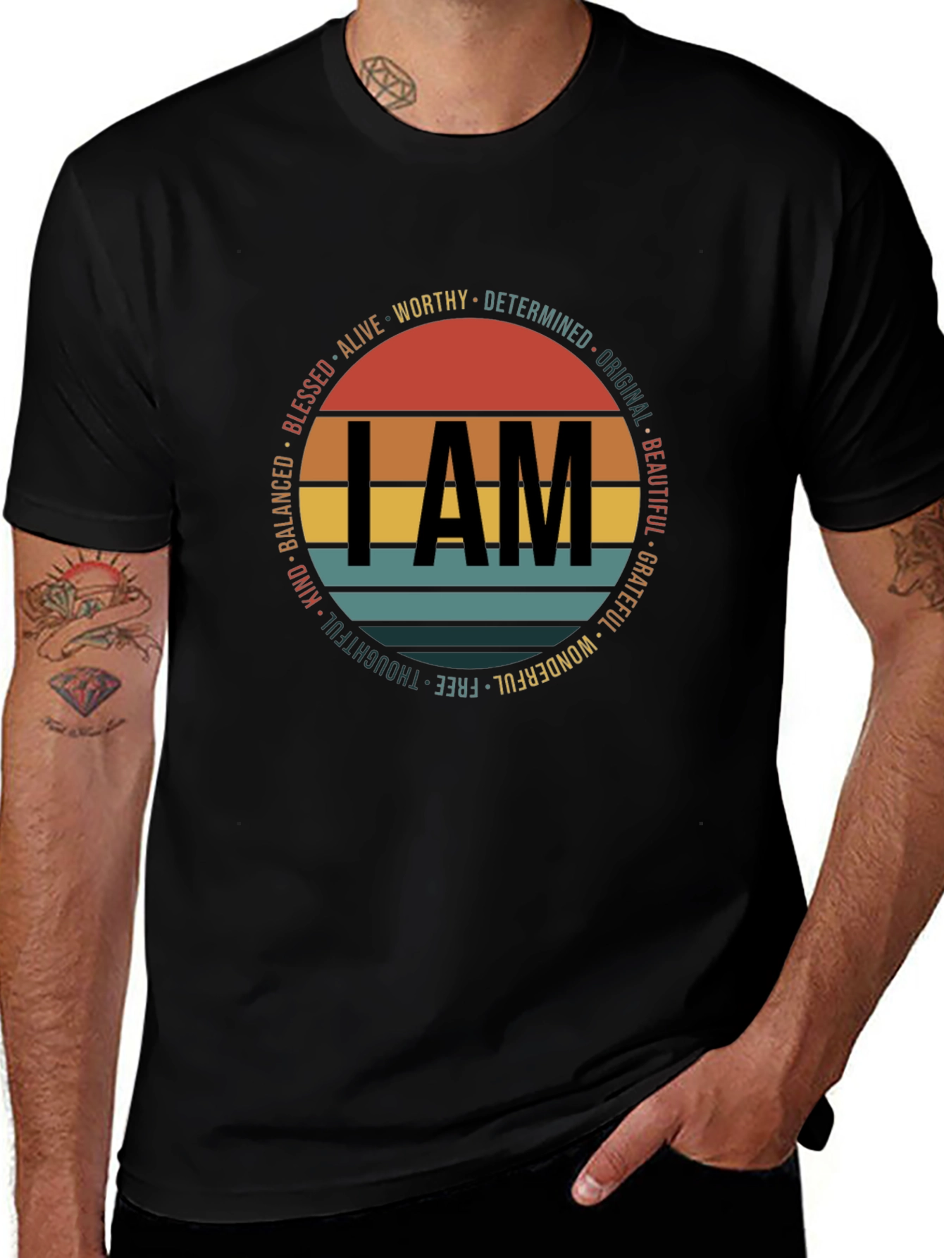 I AM Graphic Print Crew Neck T-Shirt