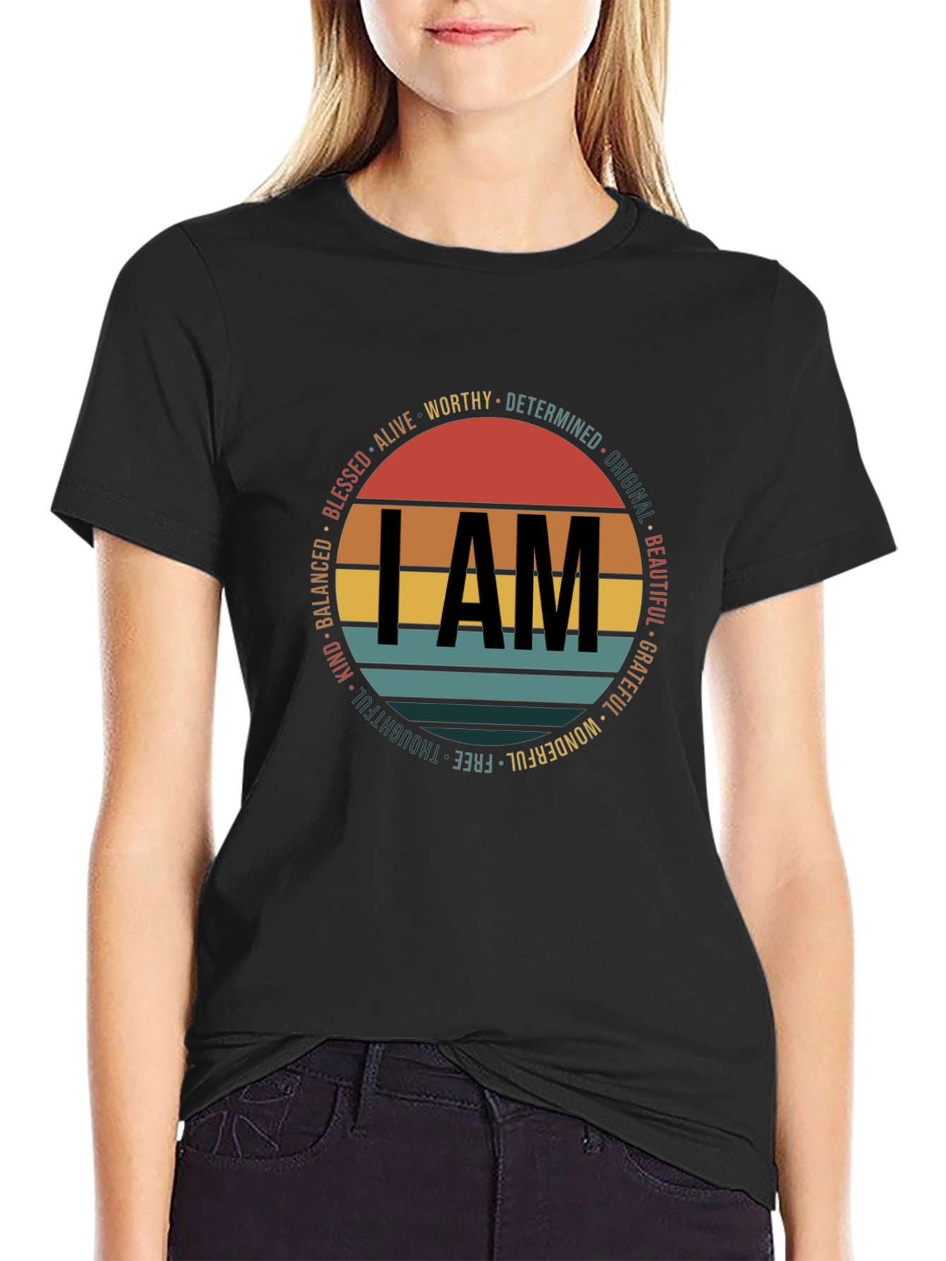 I AM Graphic Print Crew Neck T-Shirt
